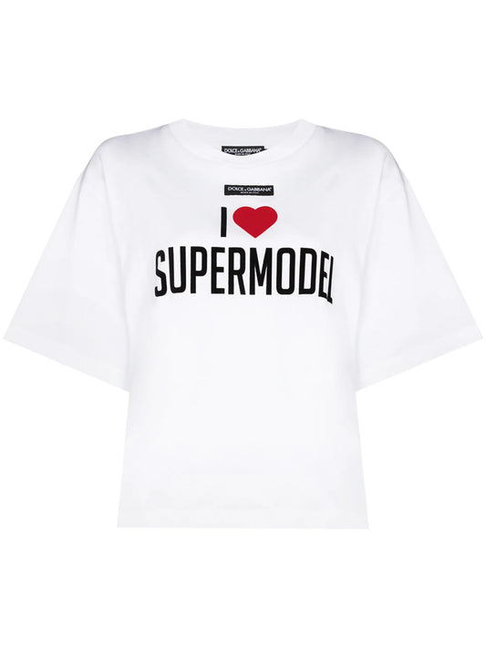 Supermodel print oversized T-shirt