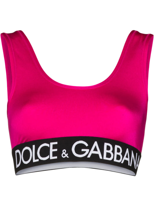 logo stripe sports bra