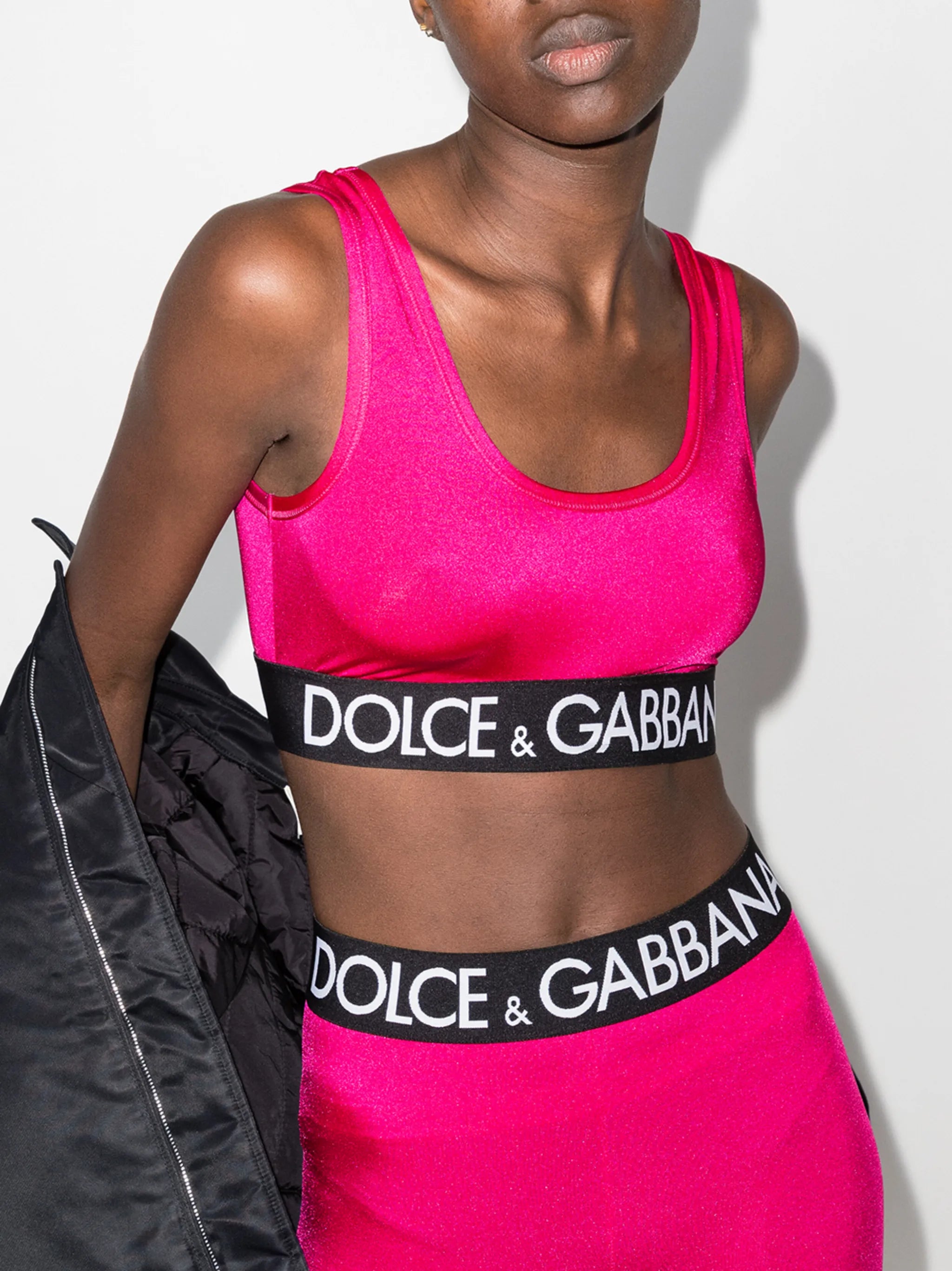 logo stripe sports bra