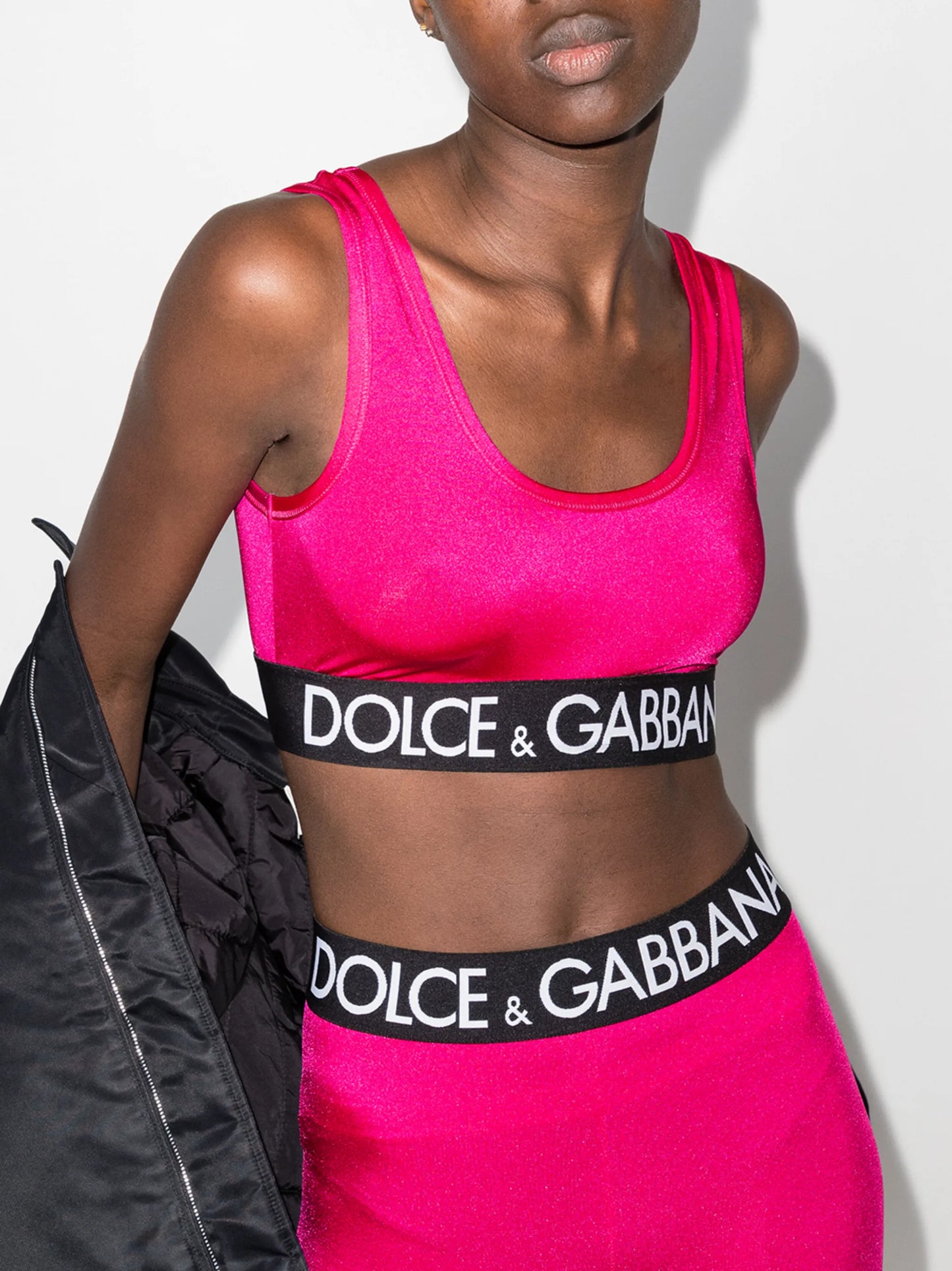 logo stripe sports bra