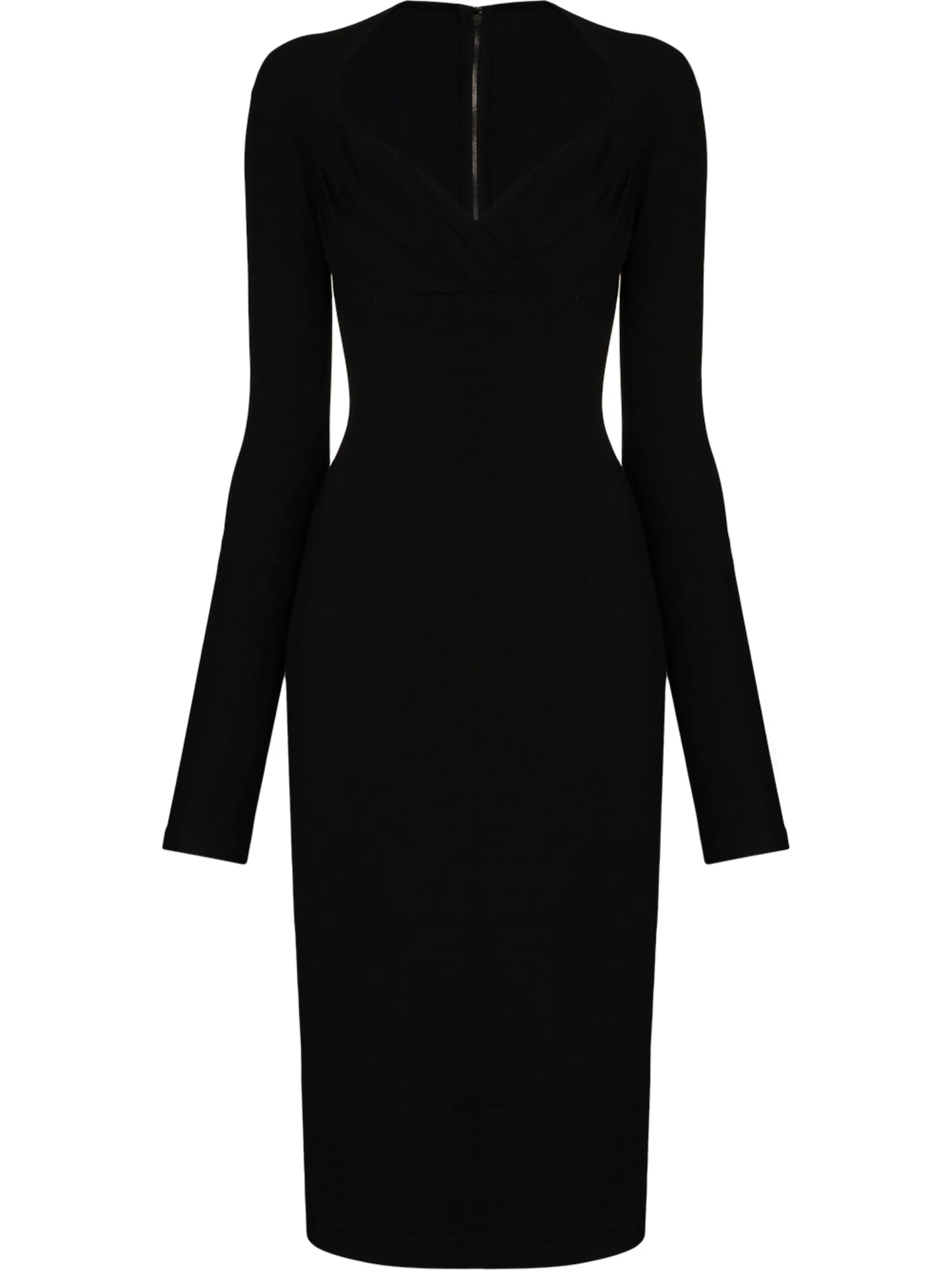 sweetheart-neck midi dress