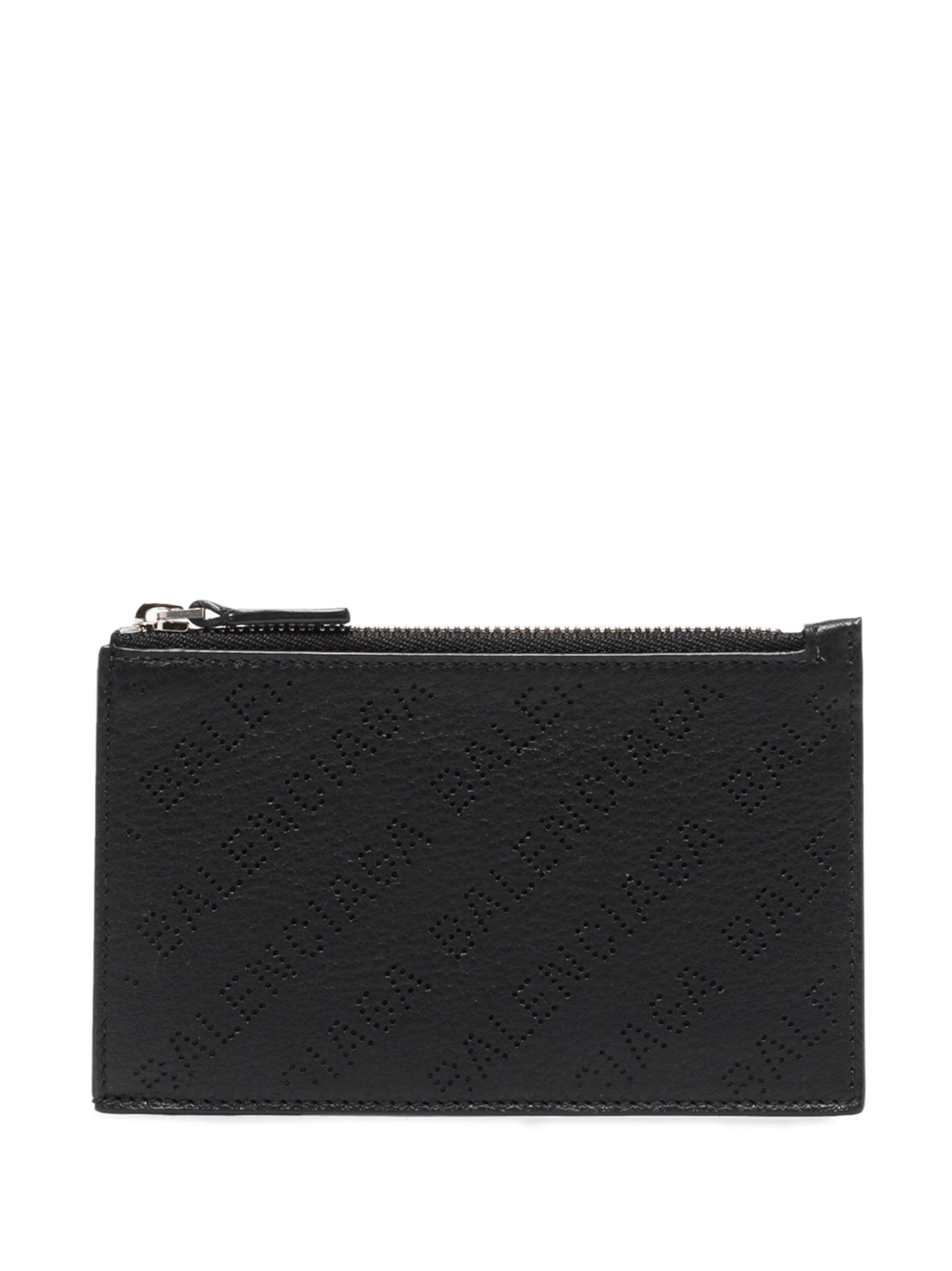 perforated logo leather wallet