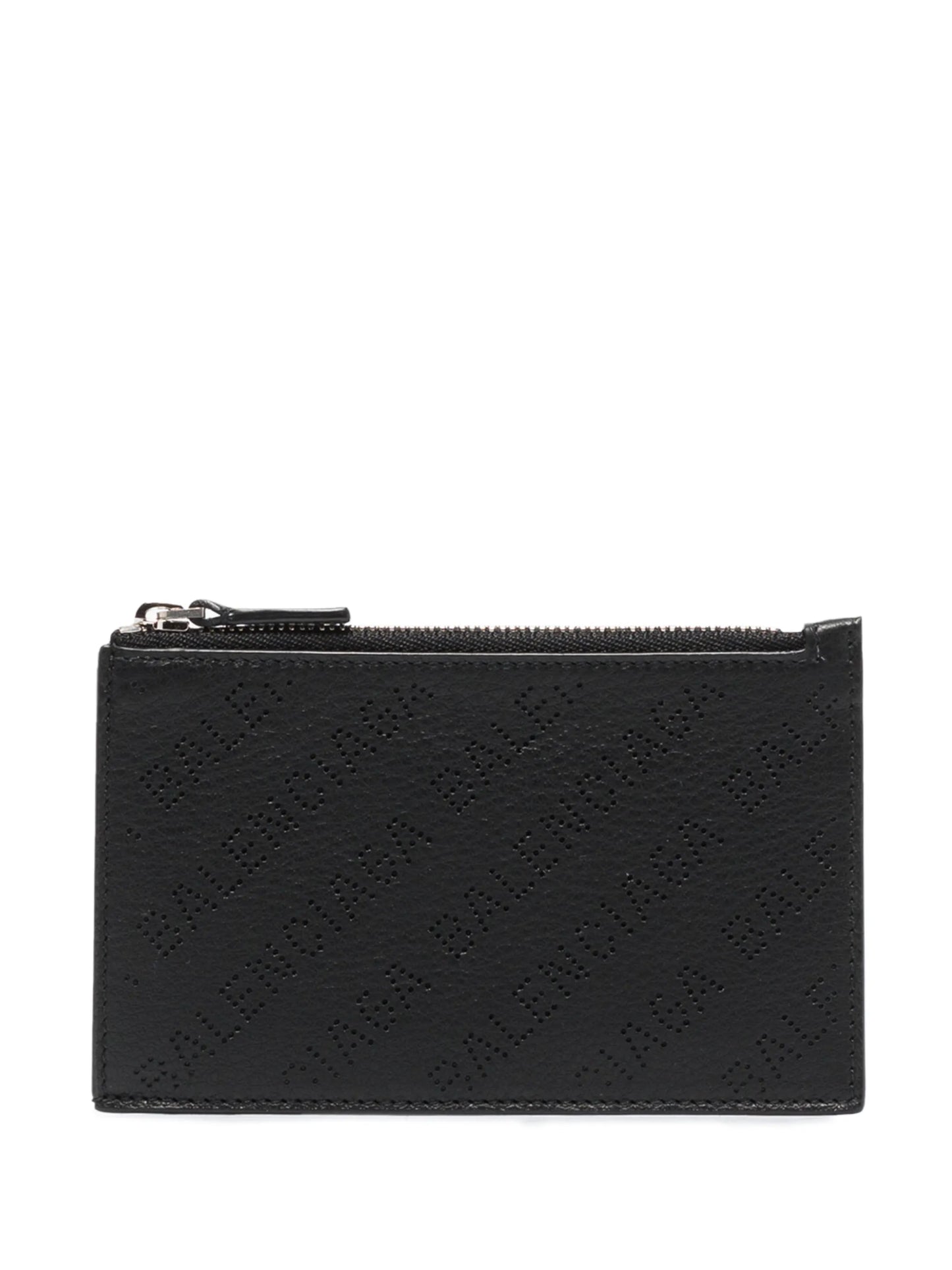 perforated logo leather wallet