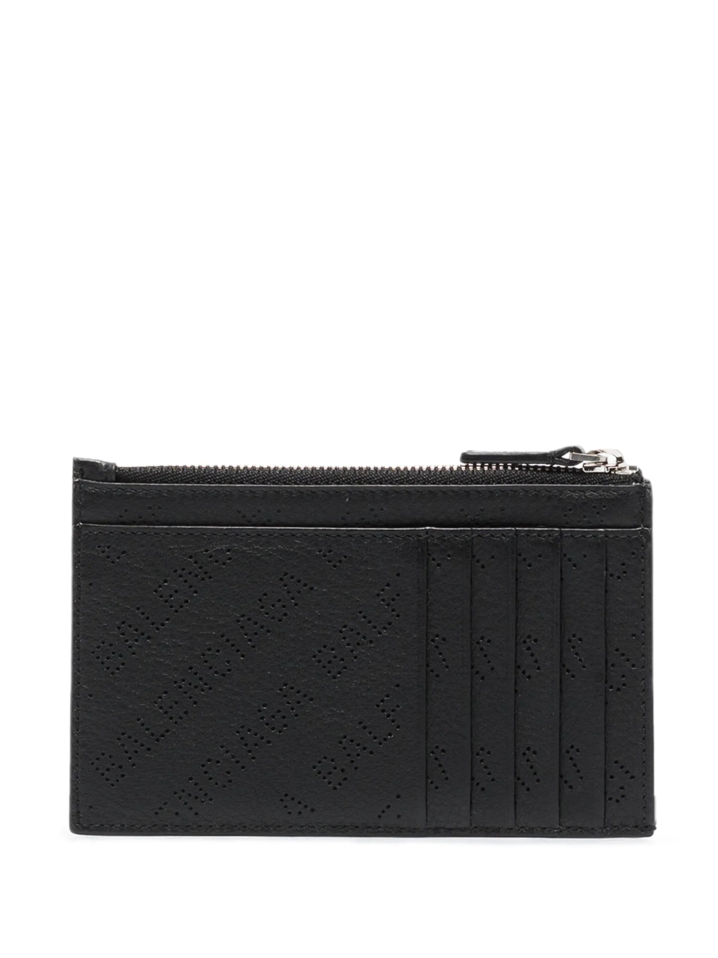 perforated logo leather wallet