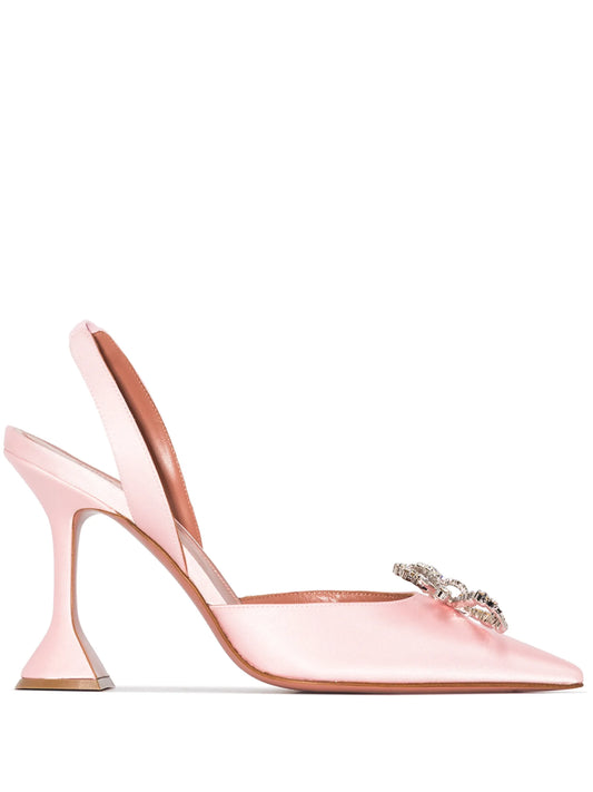 Sling 95mm bow-embellished pumps