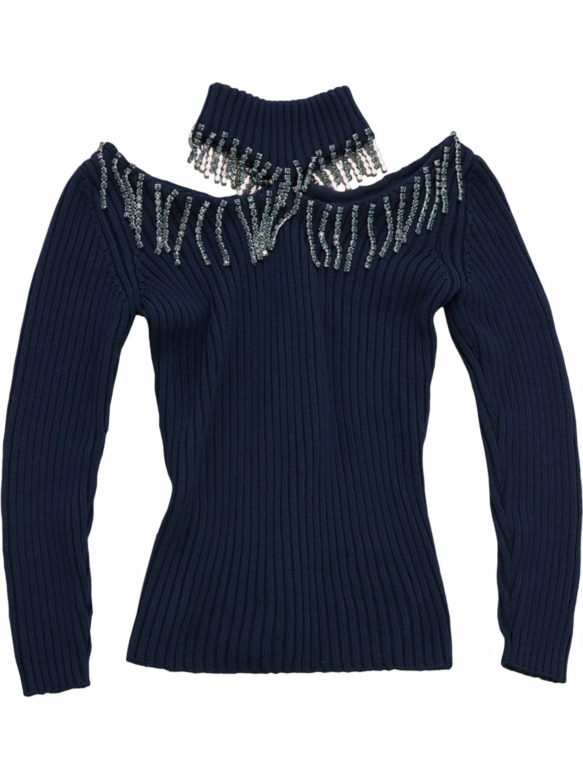 crystal-embellished jumper