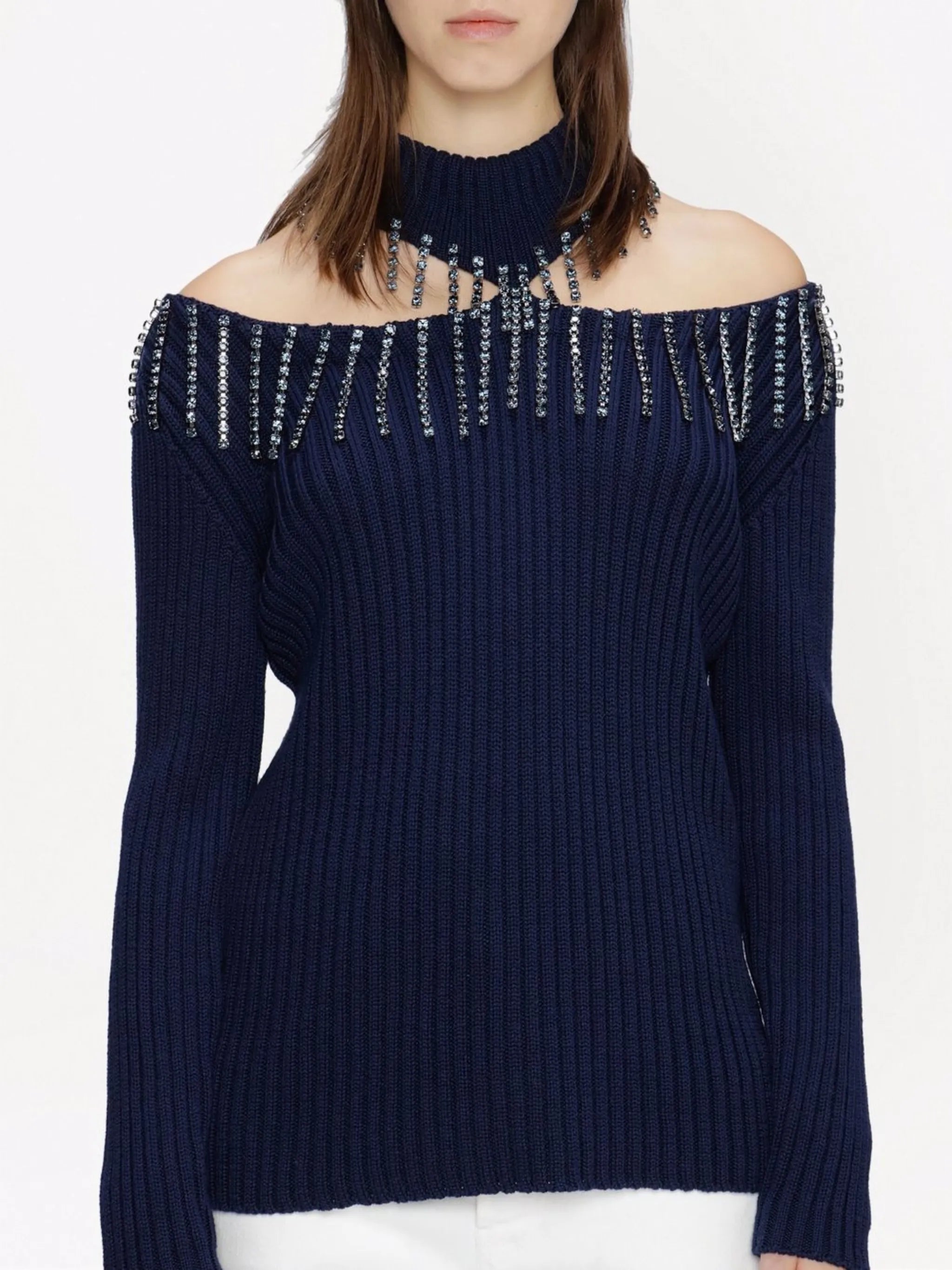 crystal-embellished jumper