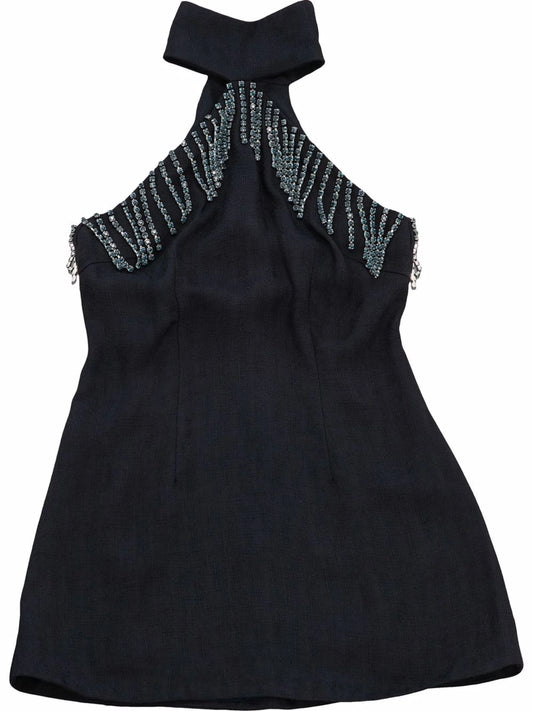 crystal-trim halterneck dress