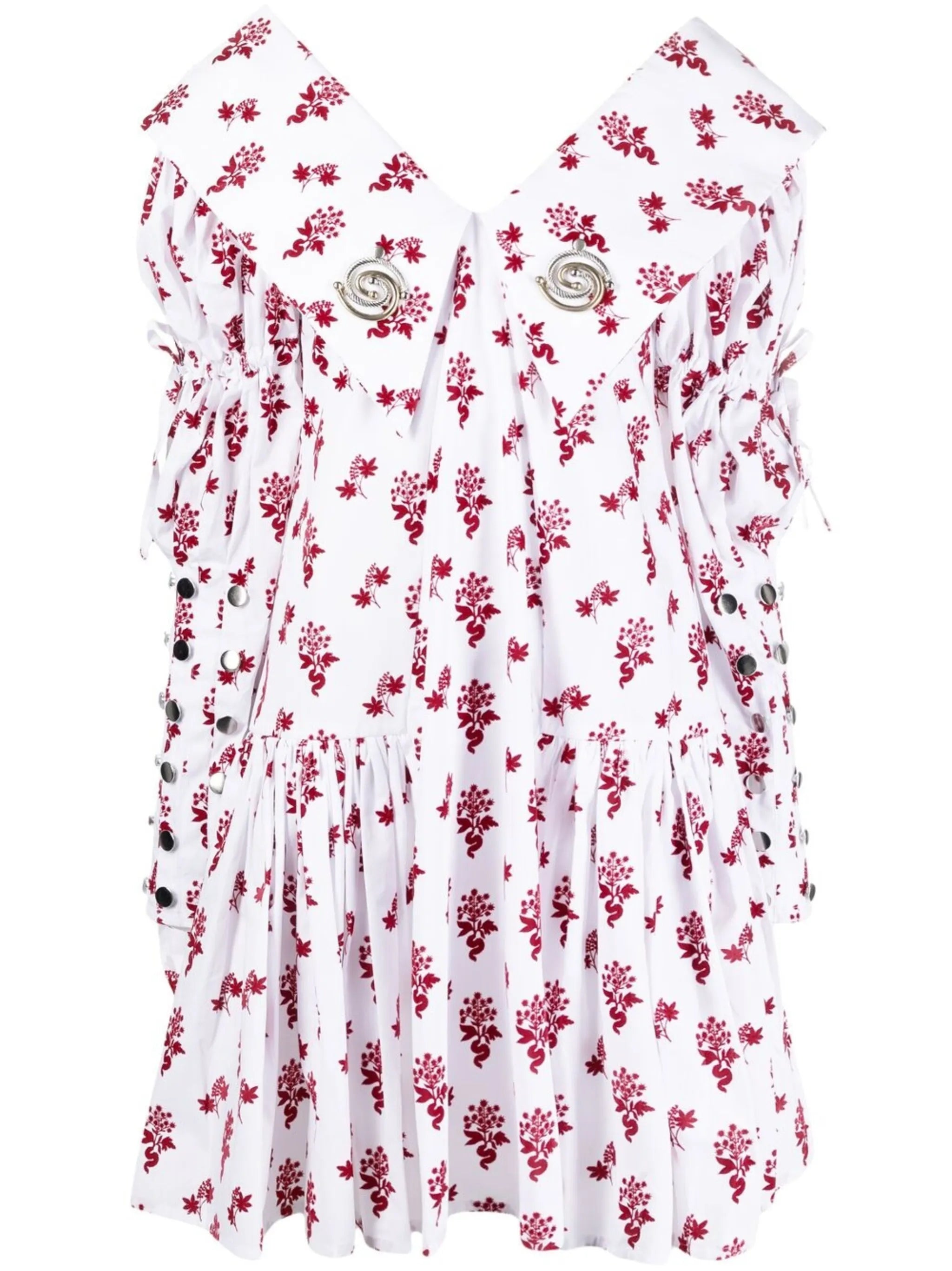 mesh-button detail dress