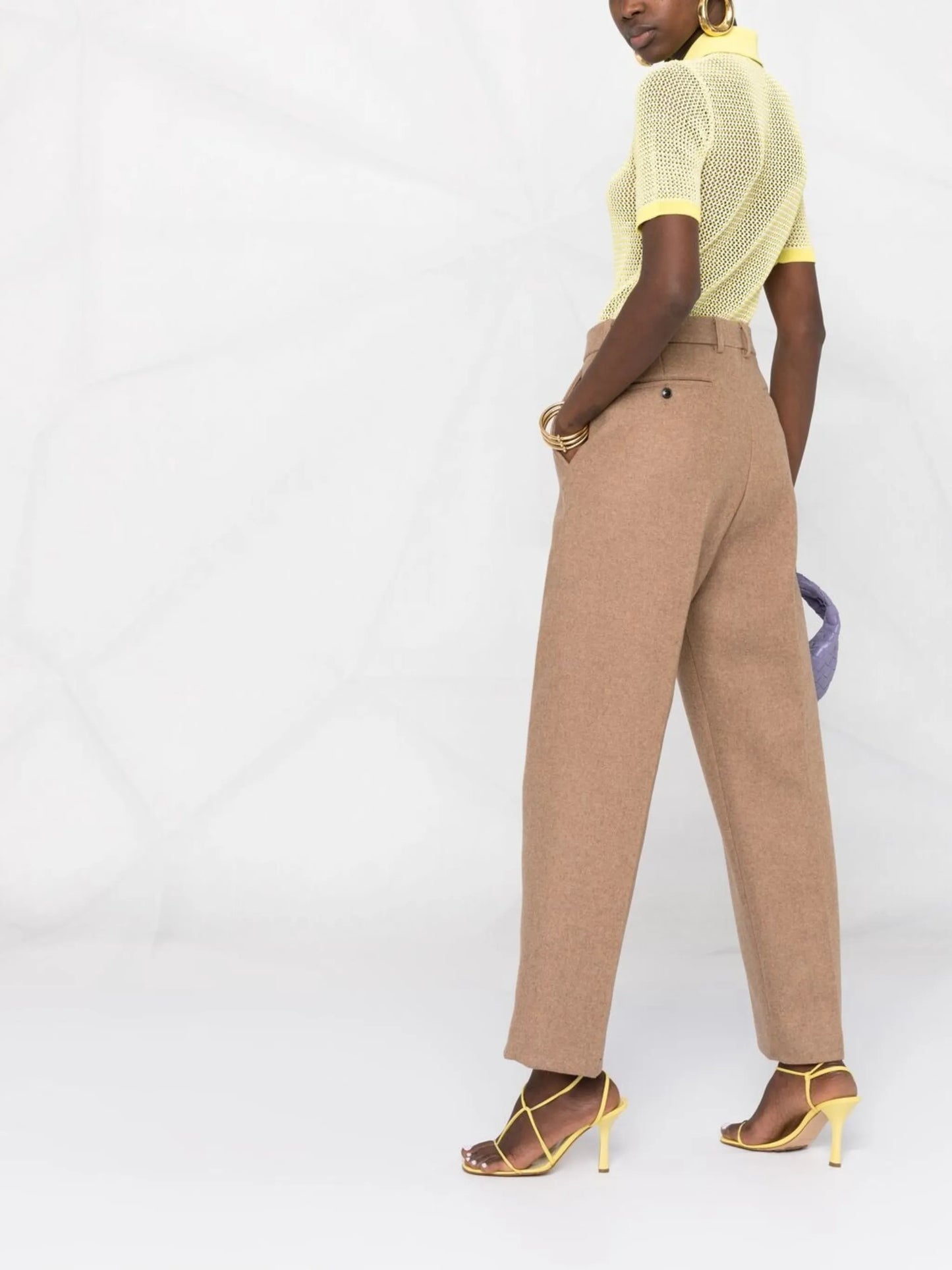 pointelle-knit polo shirt
