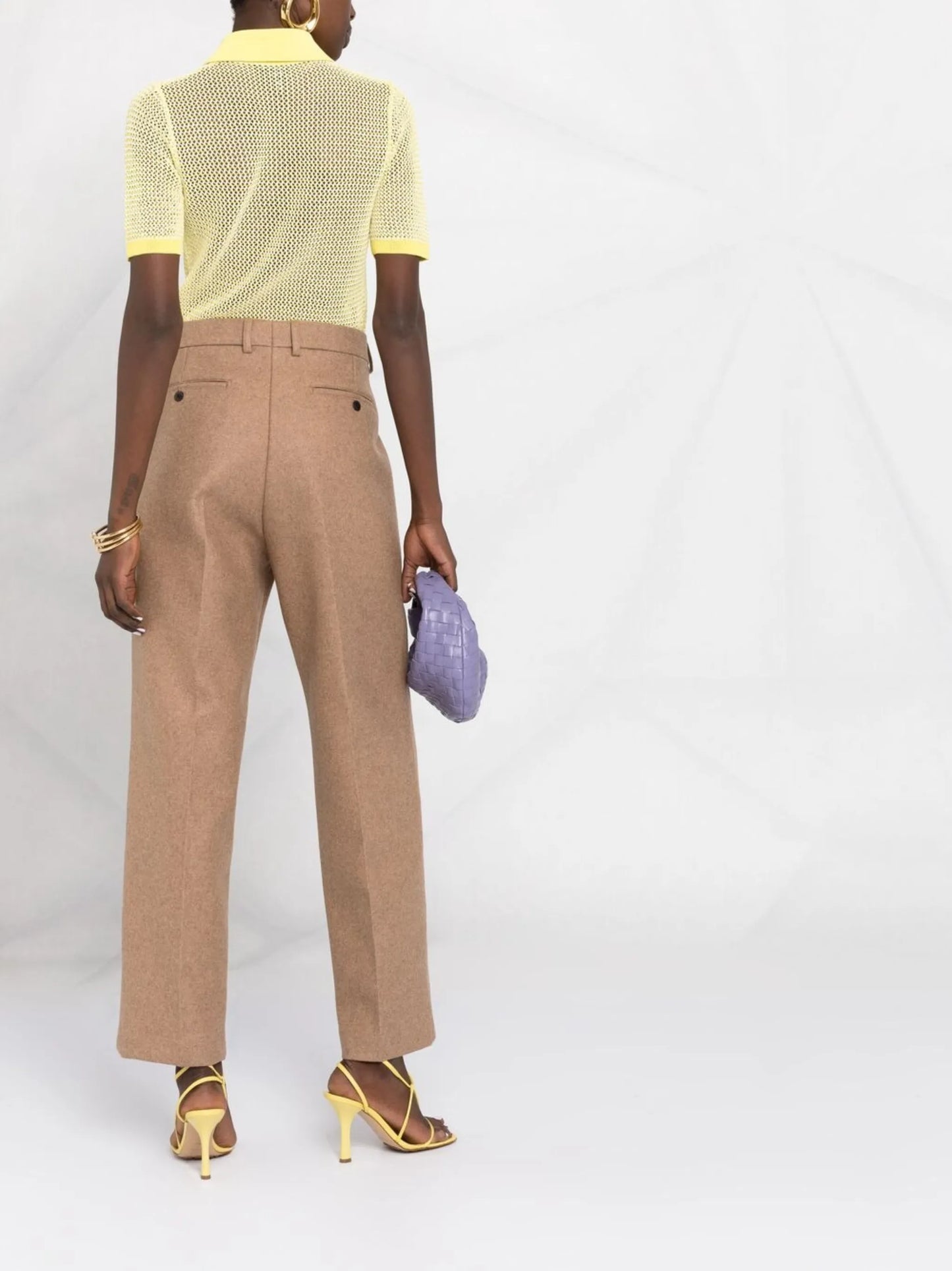 pointelle-knit polo shirt