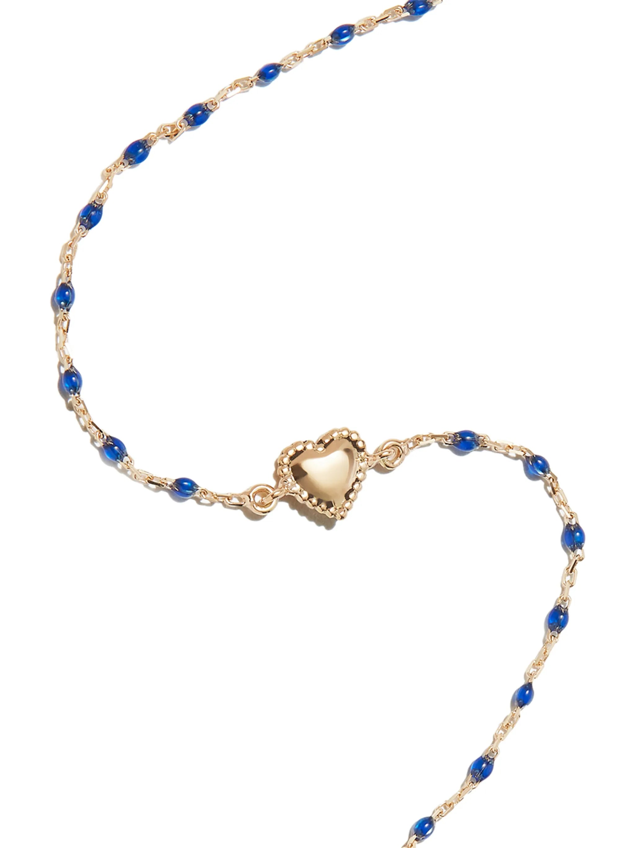 18kt yellow gold heart charm bracelet