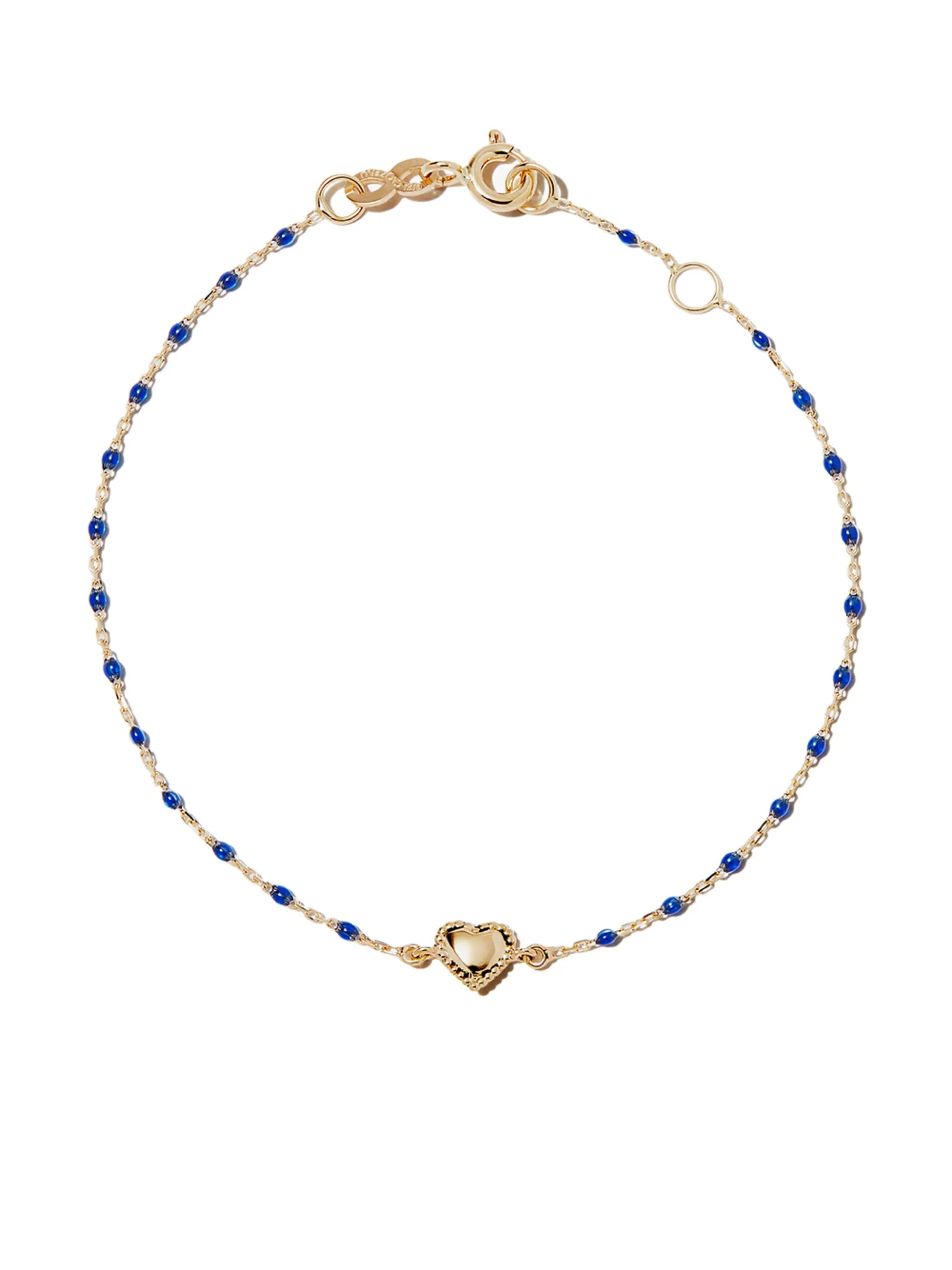 18kt yellow gold heart charm bracelet