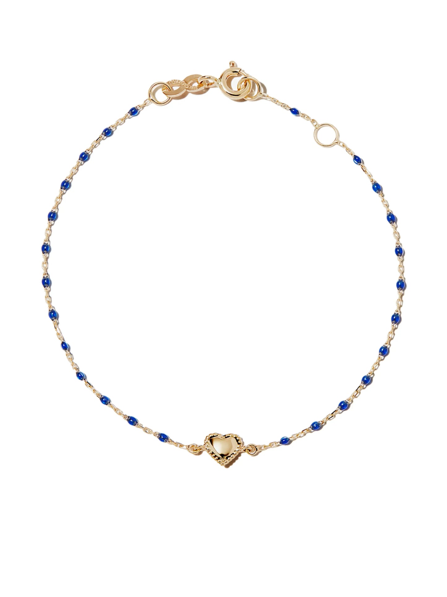18kt yellow gold heart charm bracelet