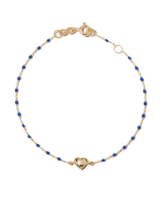 18kt yellow gold heart charm bracelet