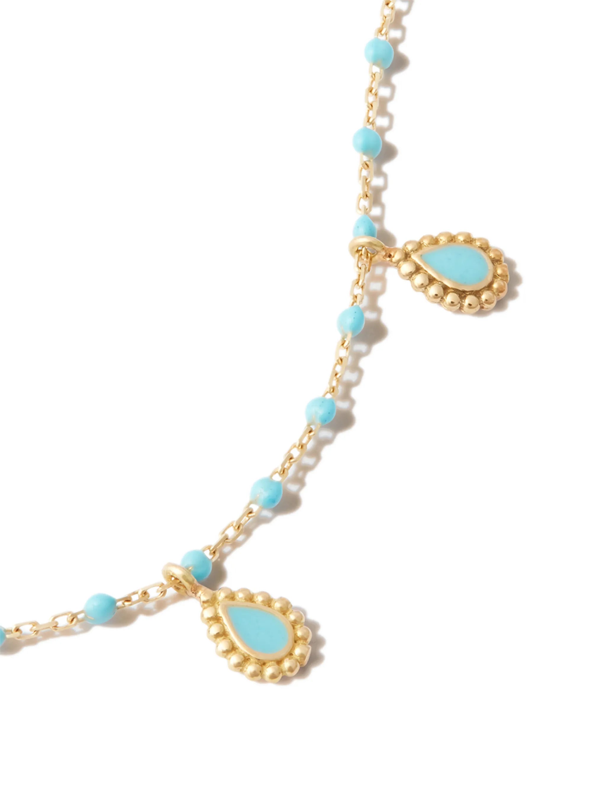 18kt yellow gold beaded charm bracelet