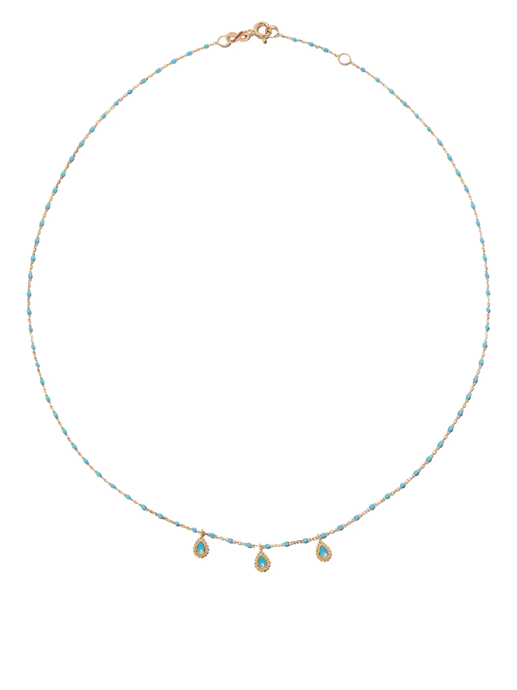 18kt yellow gold beaded necklace