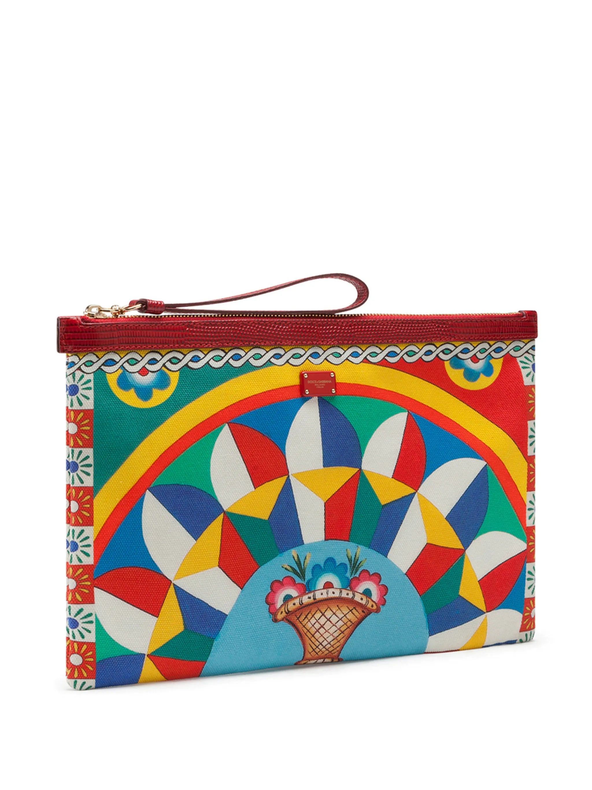 graphic-print zip-fastening purse
