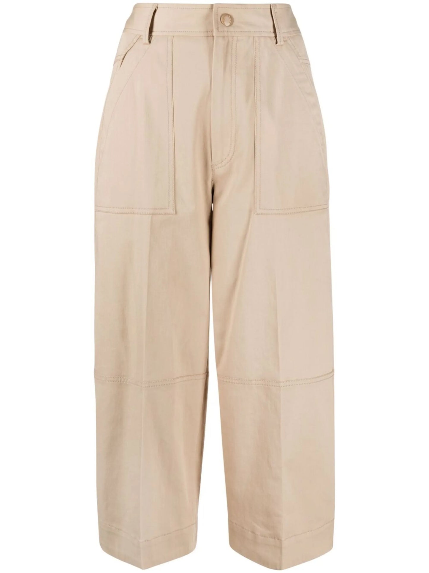 panelled cropped trousers