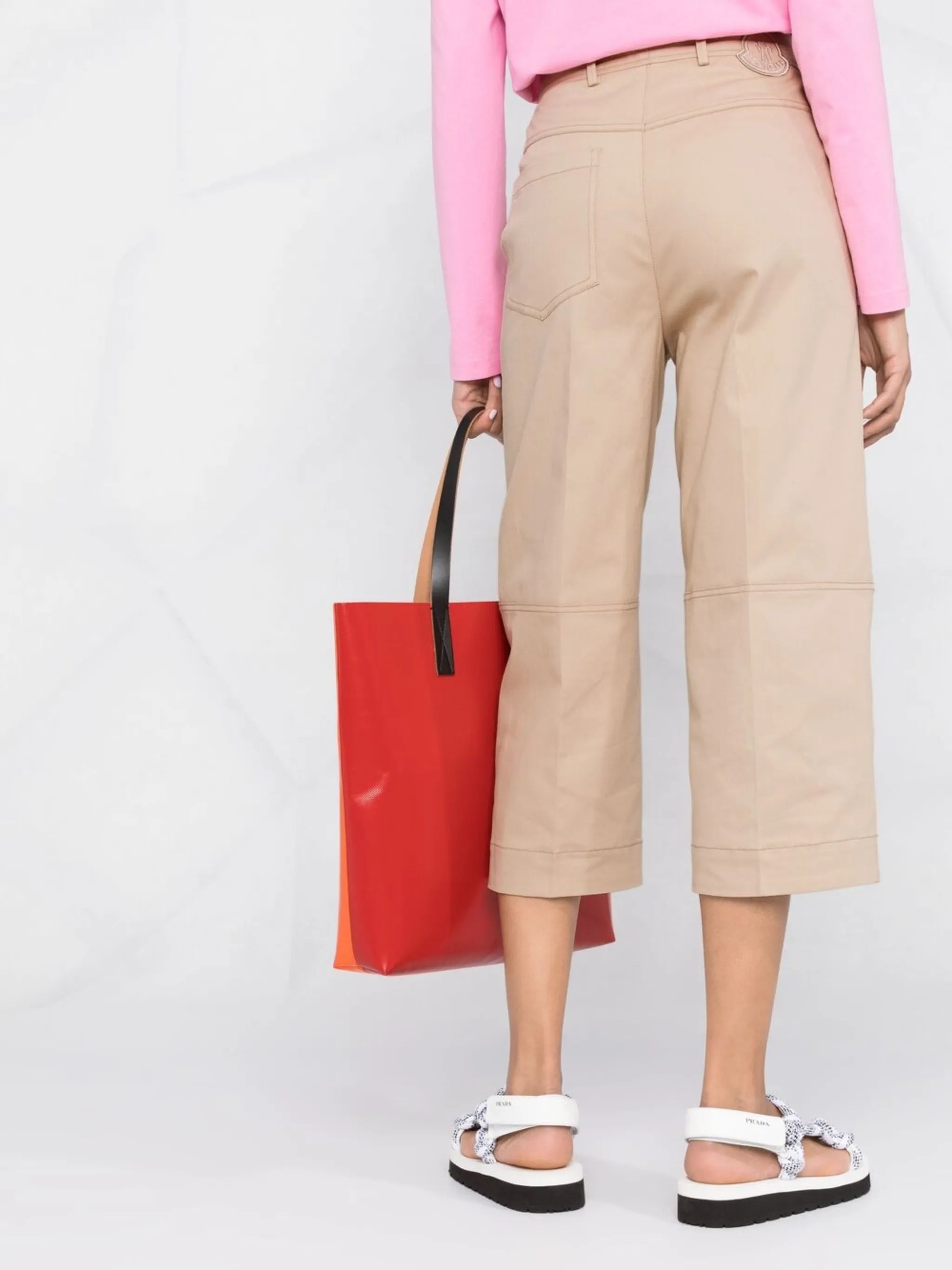 panelled cropped trousers