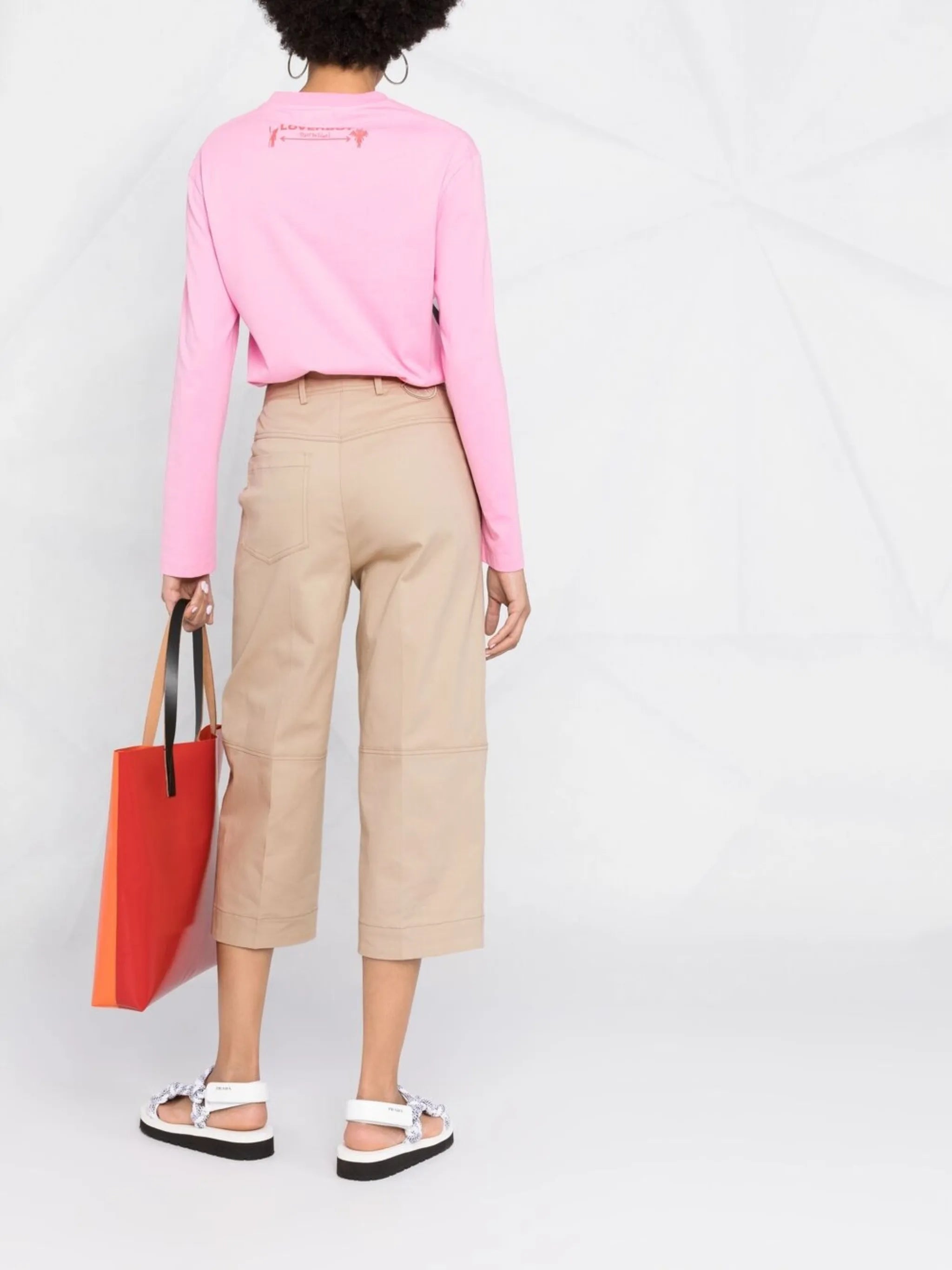 panelled cropped trousers