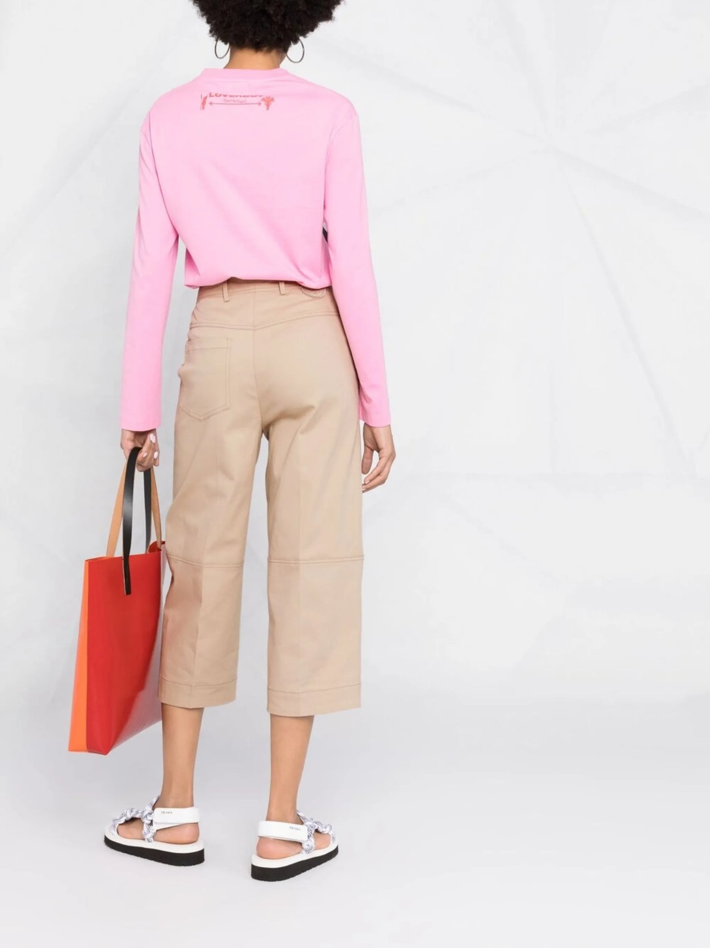 panelled cropped trousers