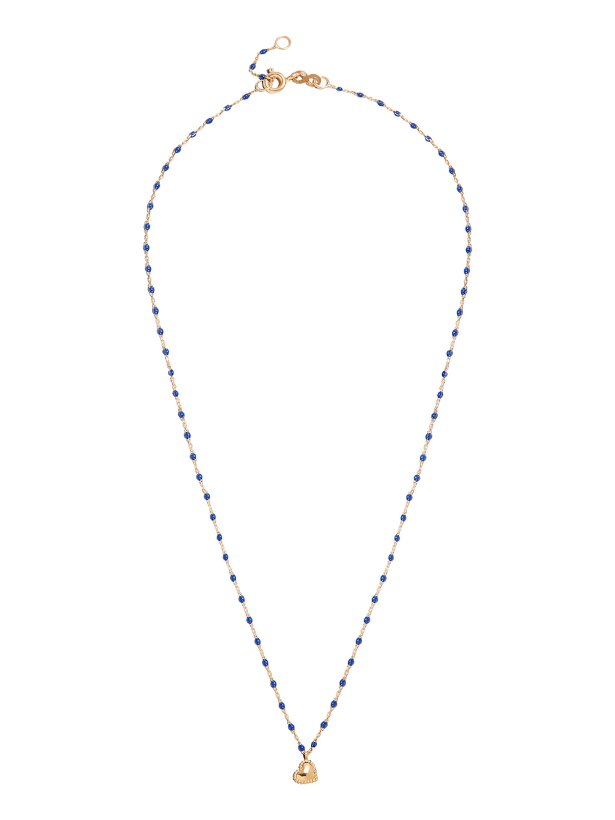 18kt yellow gold Lucky Heart bead-chain necklace