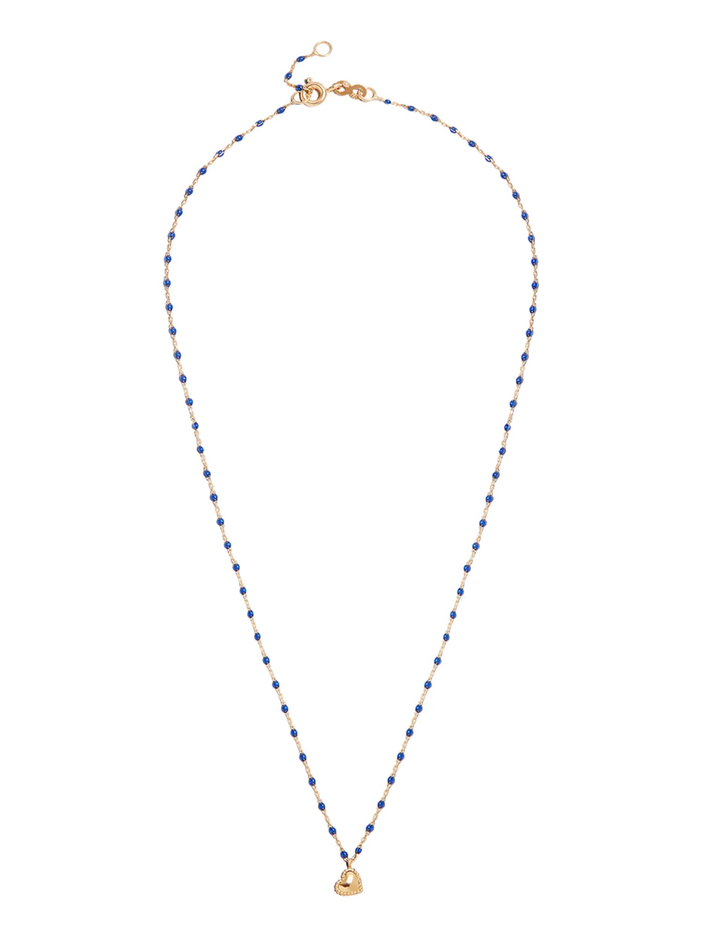 18kt yellow gold Lucky Heart bead-chain necklace