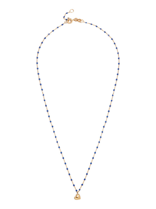 18kt yellow gold Lucky Heart bead-chain necklace
