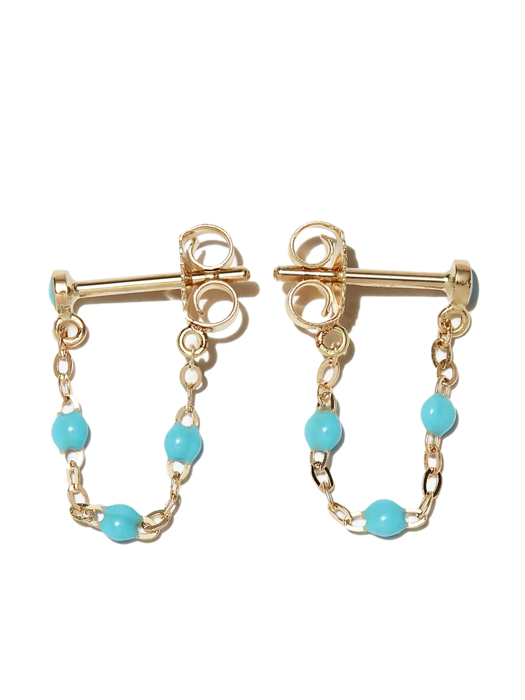 18kt yellow gold Classic Gigi turquoise earrings