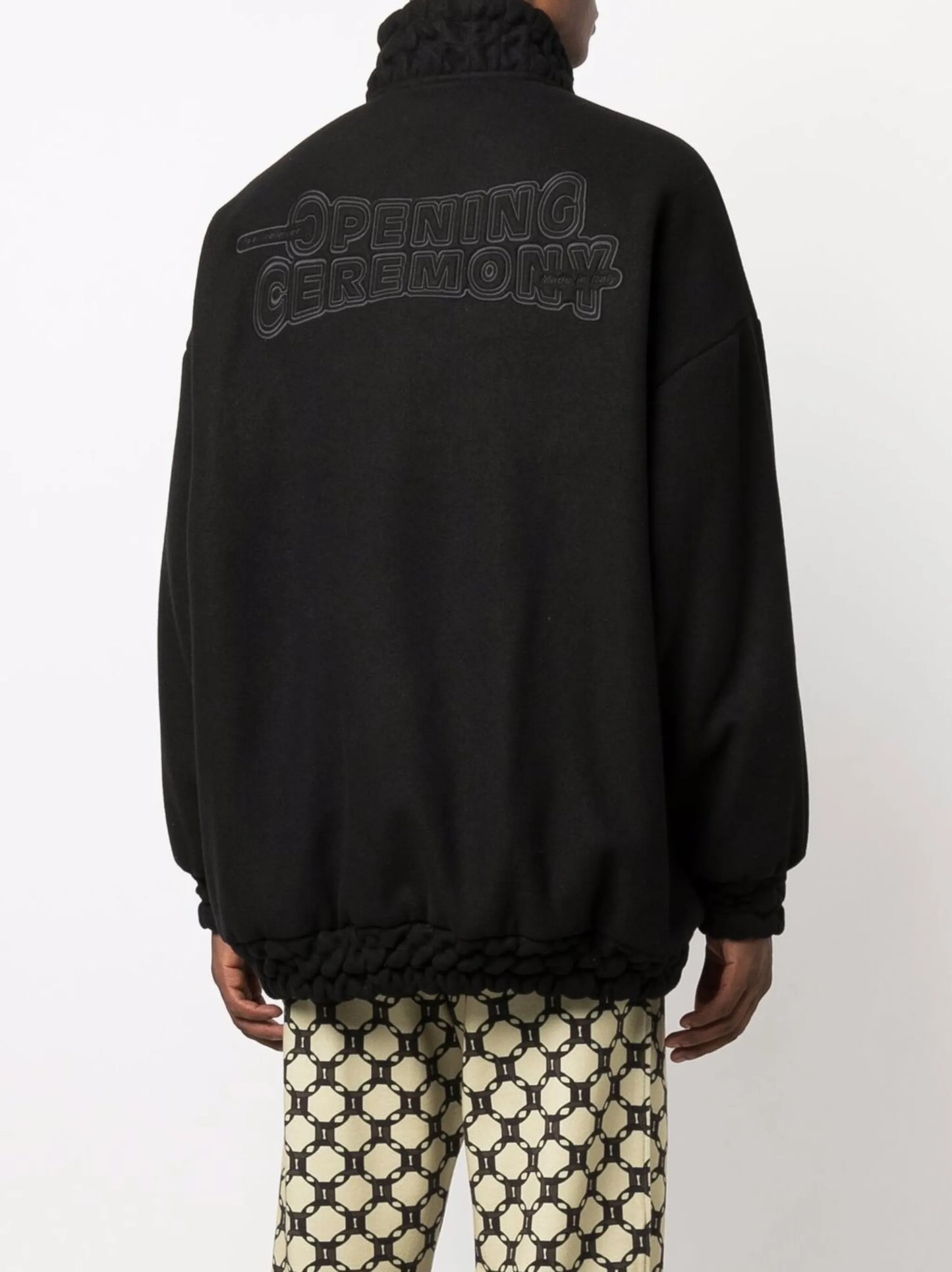 embroidered logo felt bomber jacket