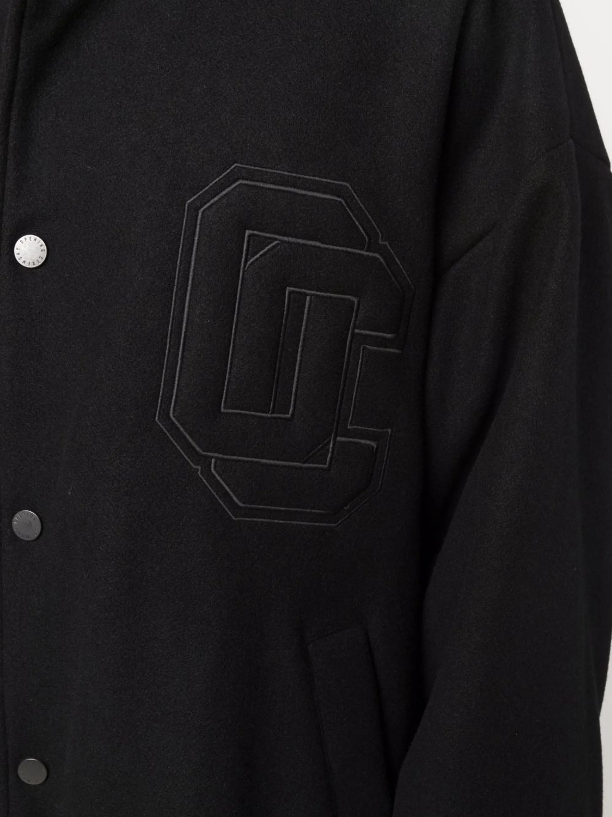 embroidered logo felt bomber jacket