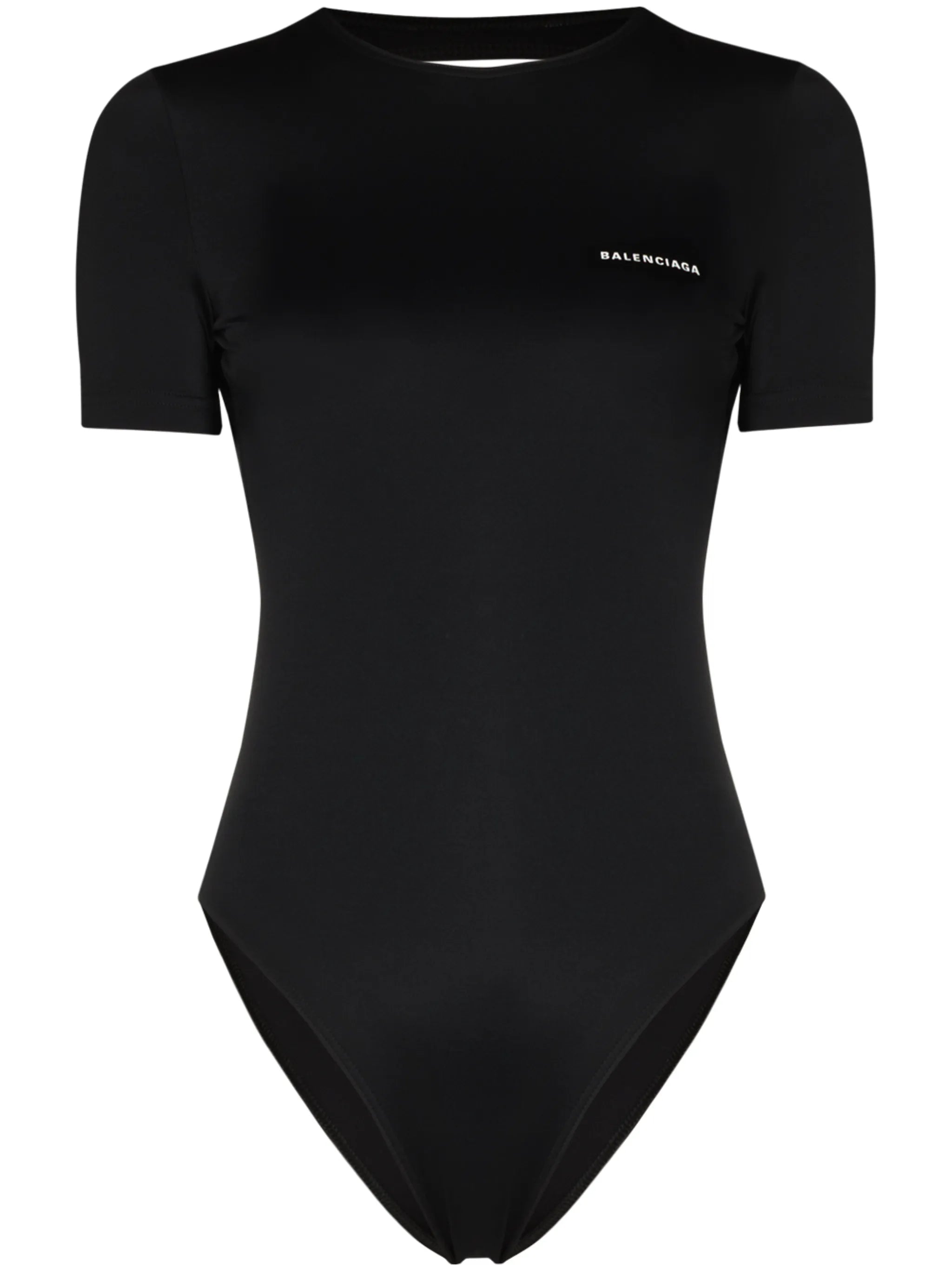 logo-print open-back swimsuit