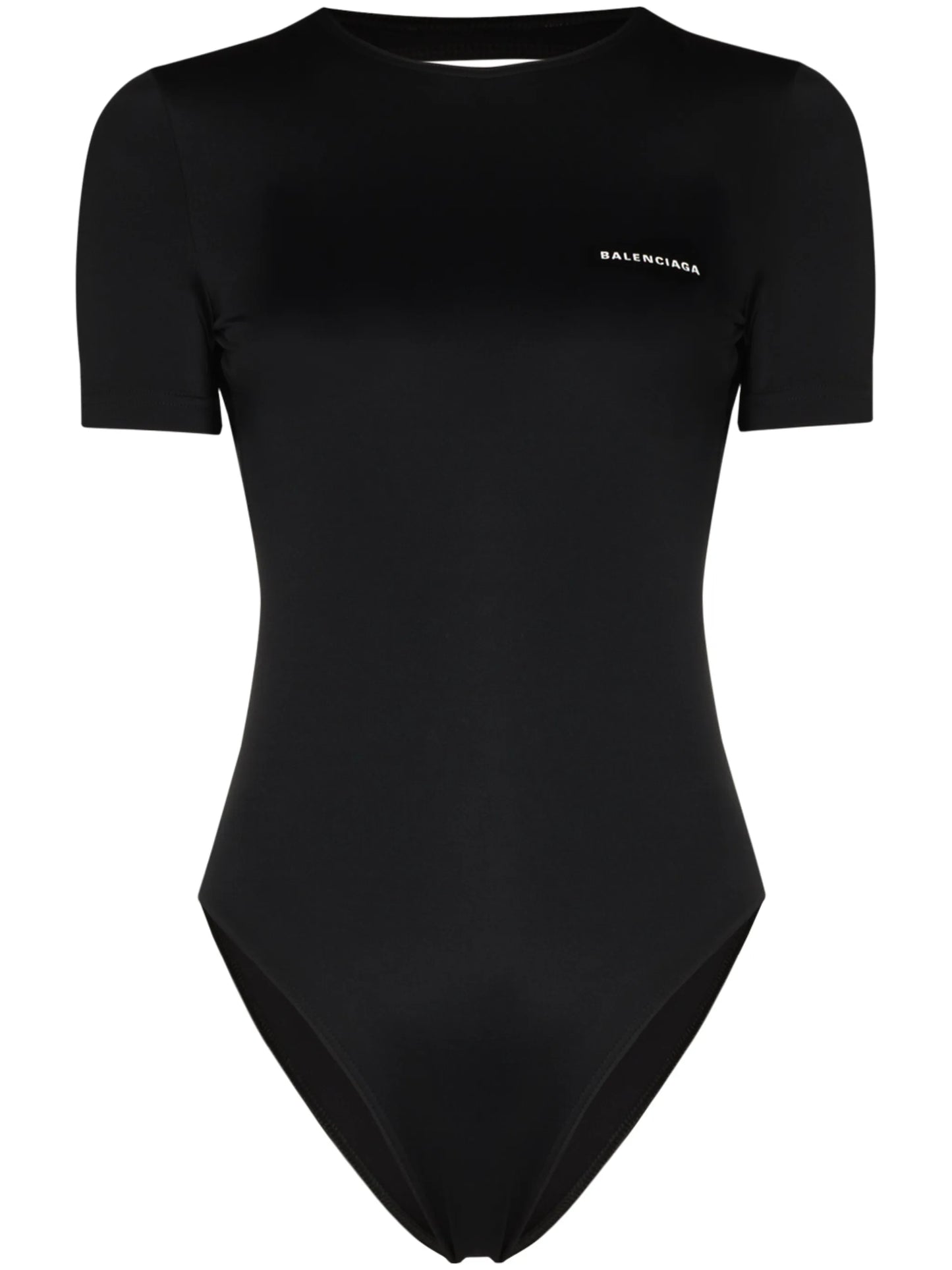 logo-print open-back swimsuit