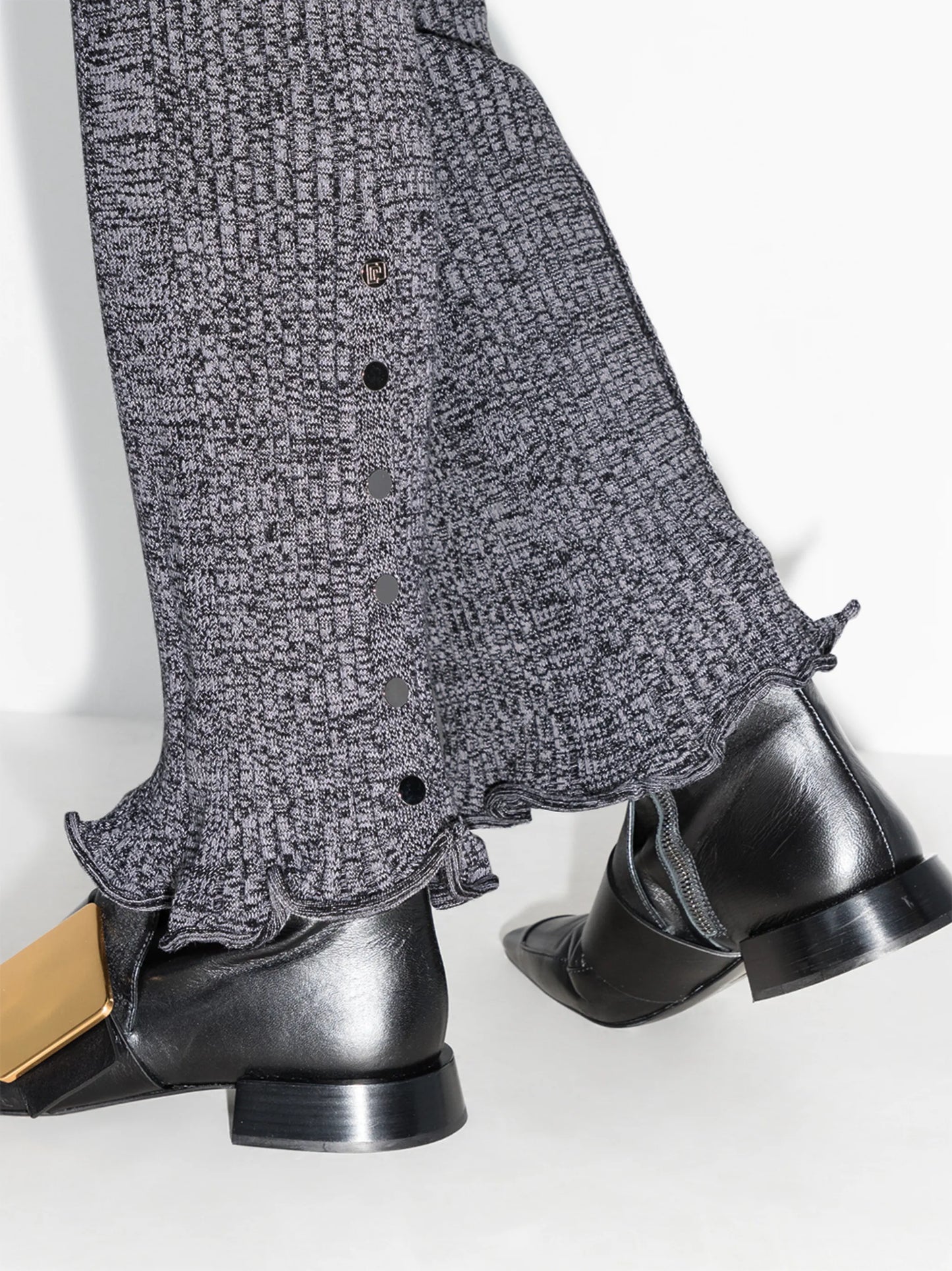 knitted flared trousers