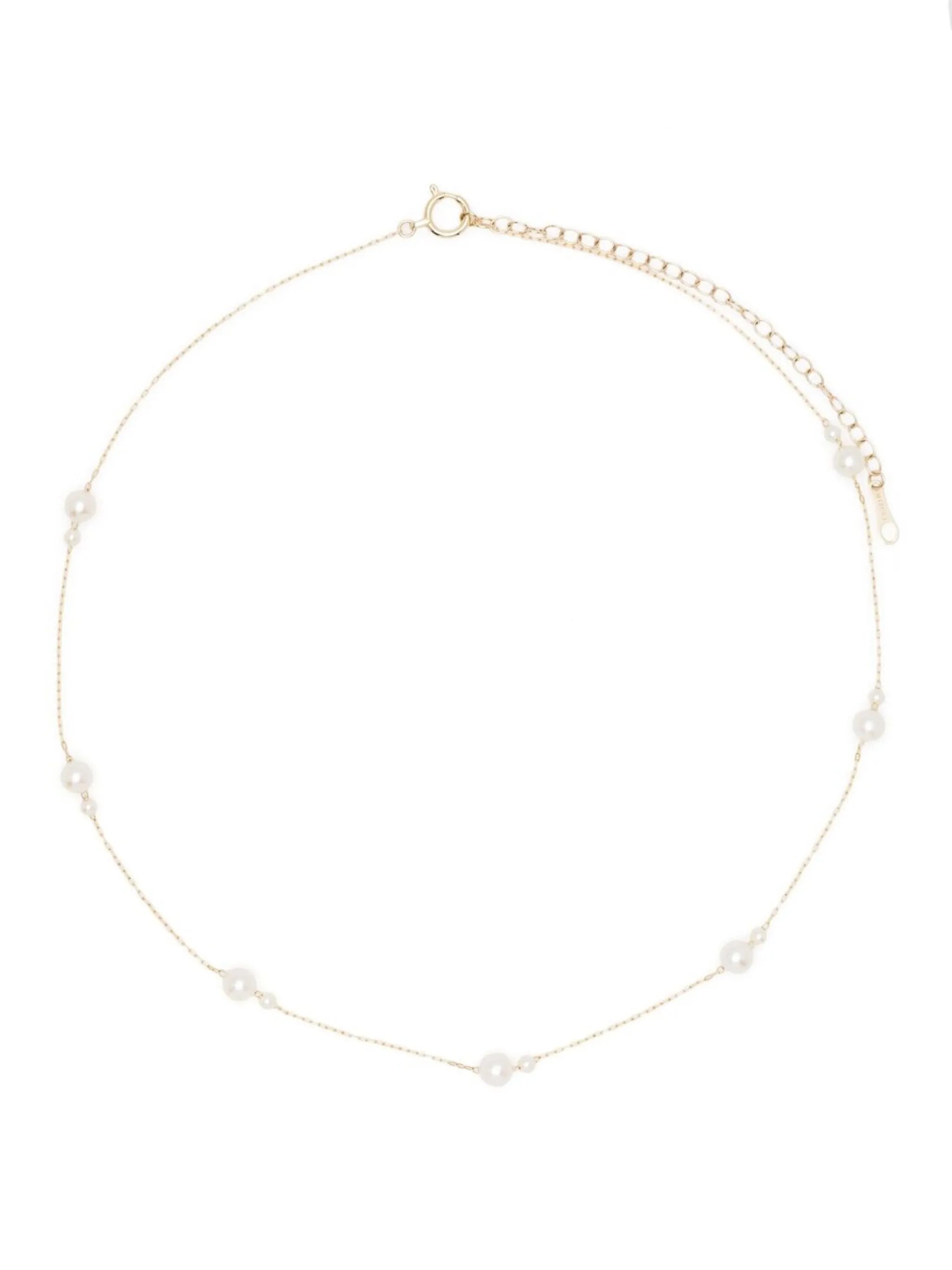14kt yellow gold Akoya pearl necklace