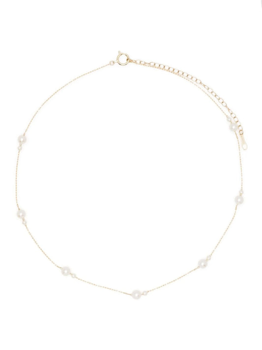 14kt yellow gold Akoya pearl necklace
