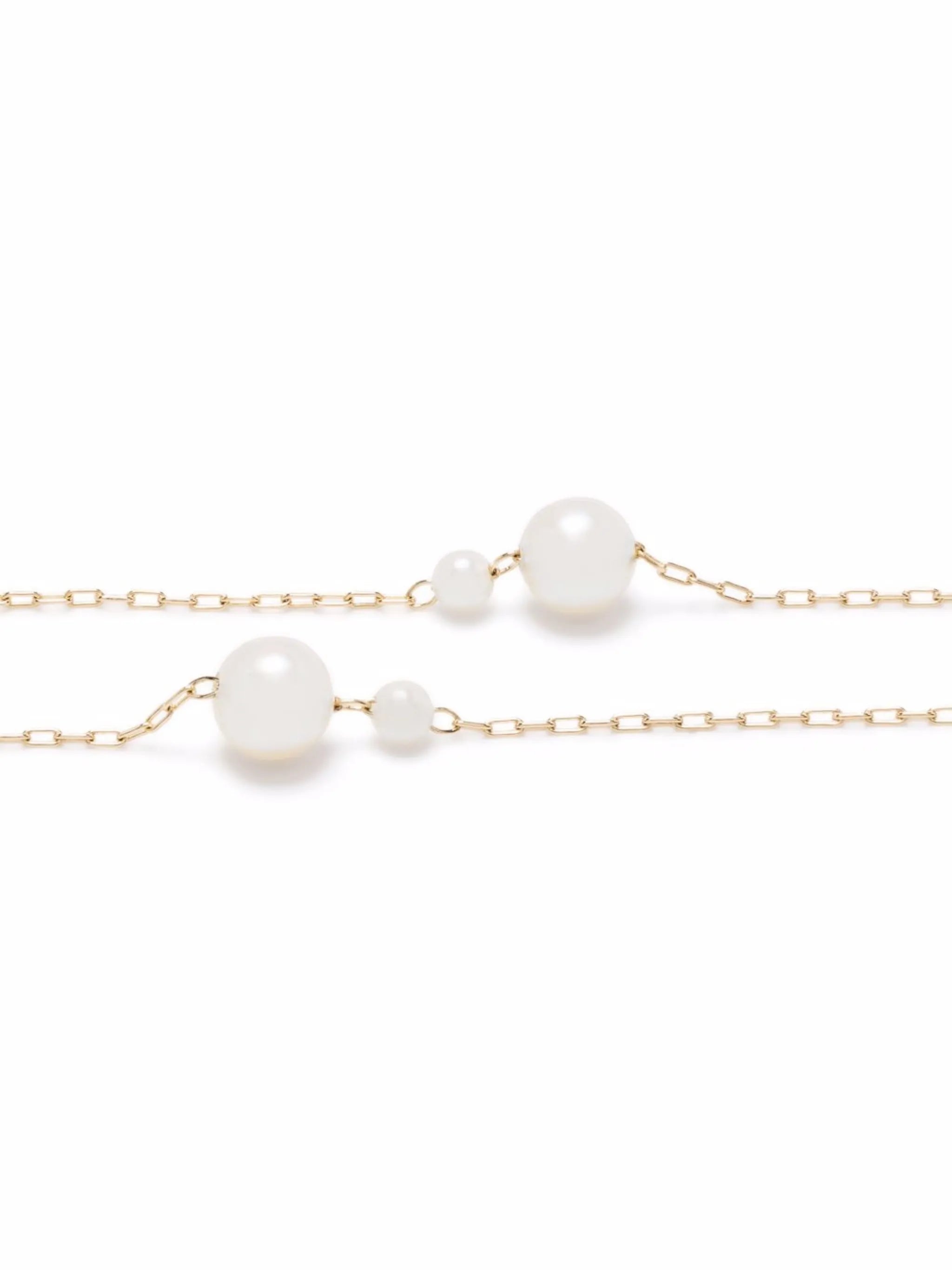 14kt yellow gold Kissing double floating pearl bracelet