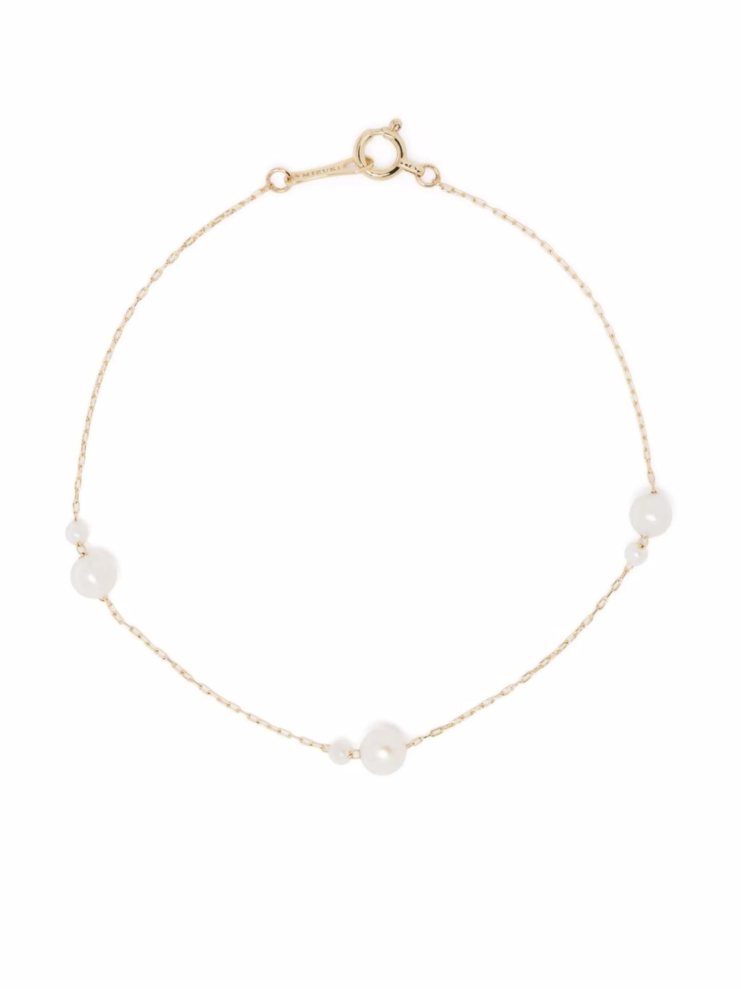 14kt yellow gold Kissing double floating pearl bracelet