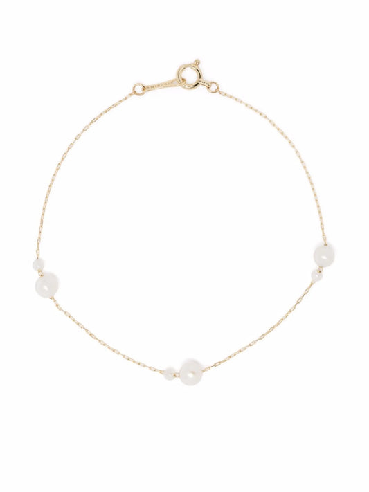 14kt yellow gold Kissing double floating pearl bracelet