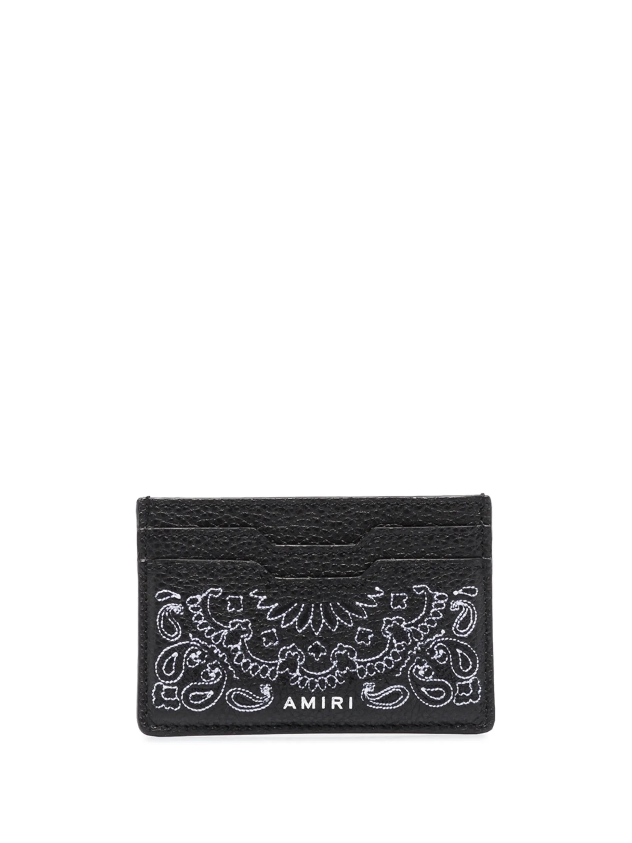 bandana-print leather cardholder