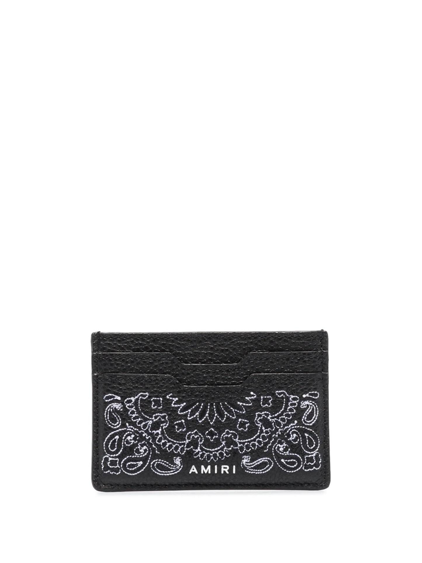 bandana-print leather cardholder
