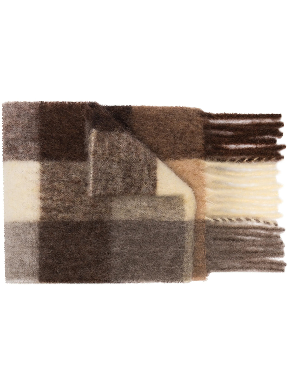 Vally checkered fringed scarf