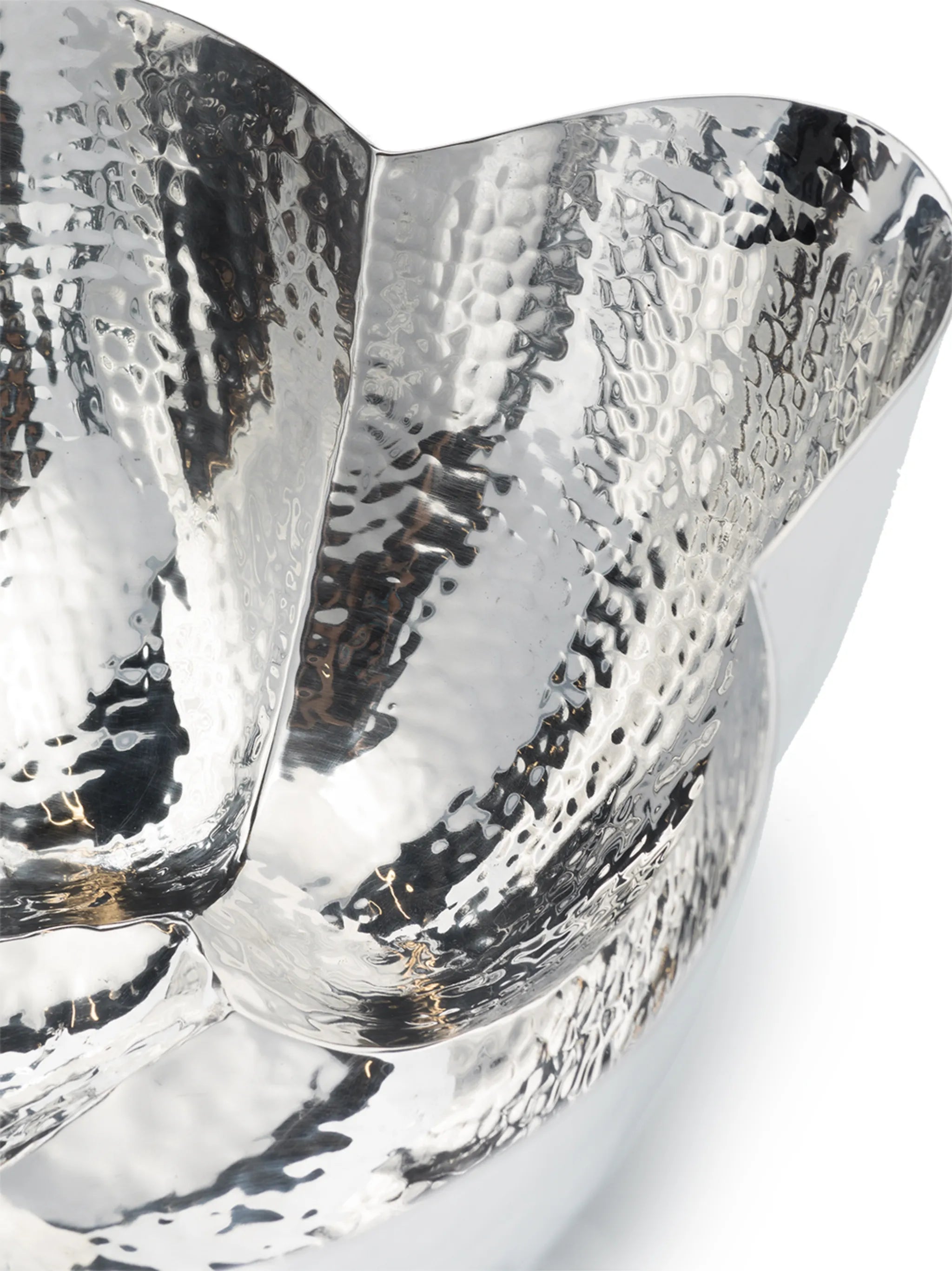Cloud hammered sculptural bowl