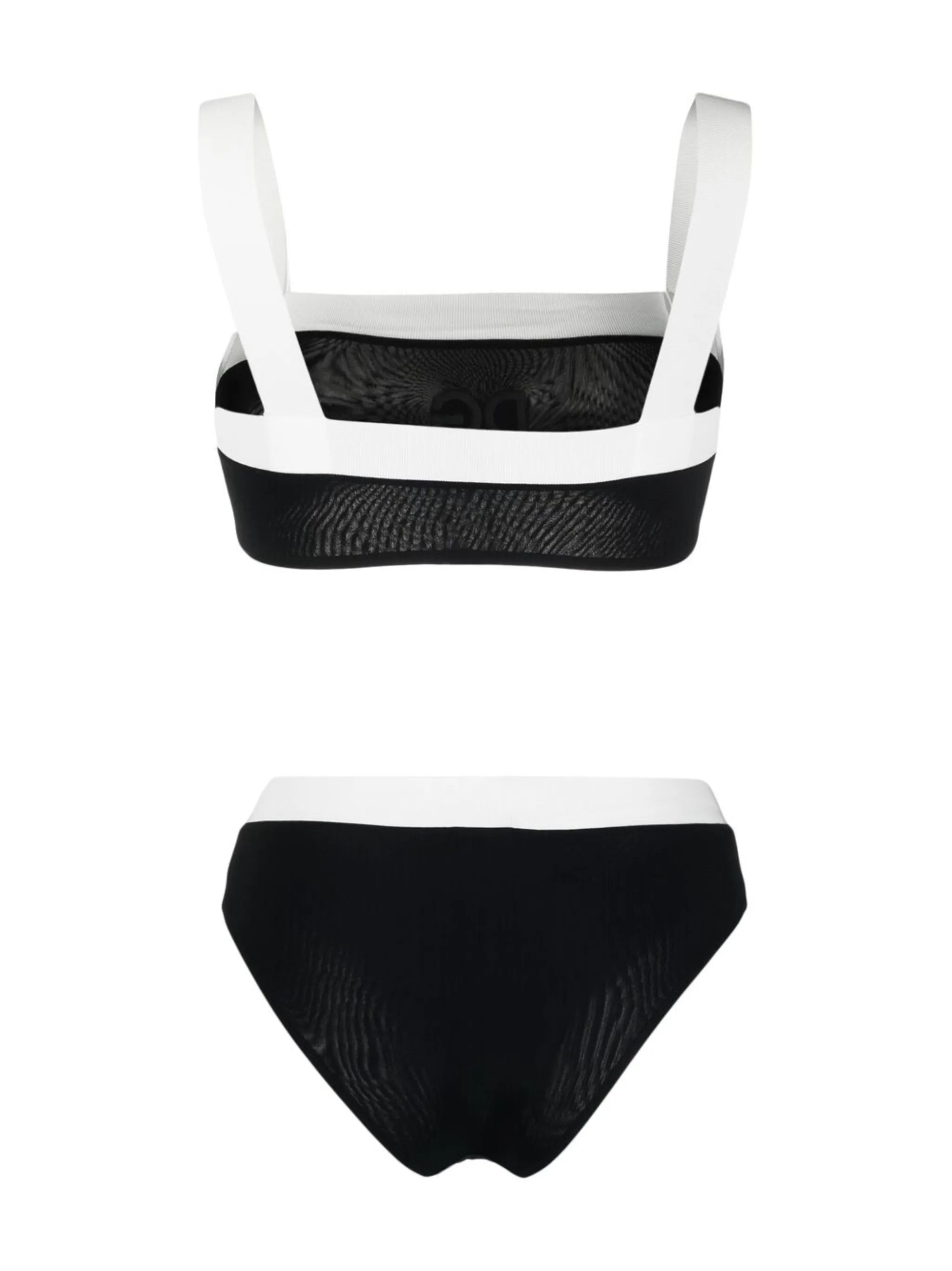 embroidered contrast-trim bikini