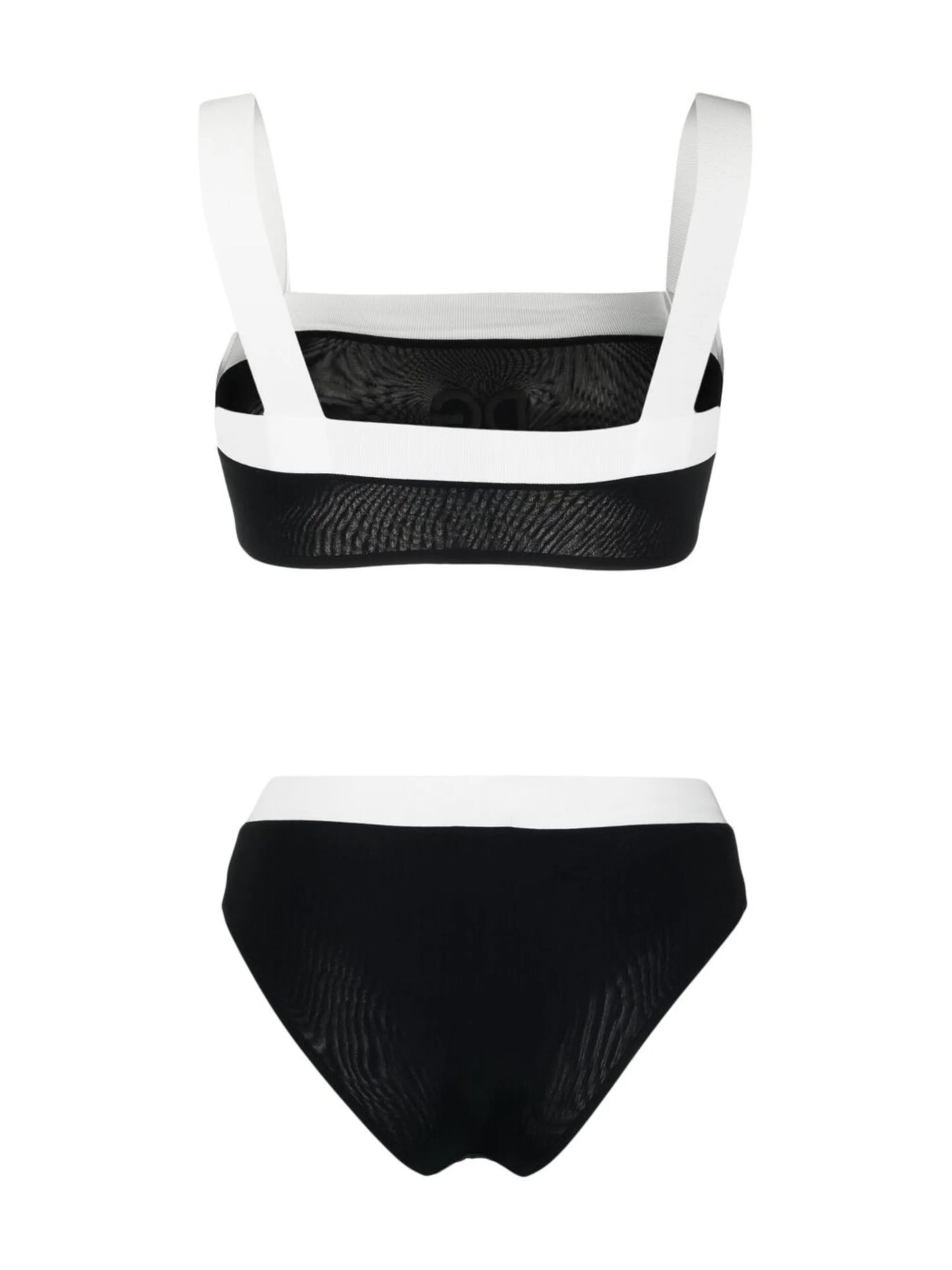 embroidered contrast-trim bikini