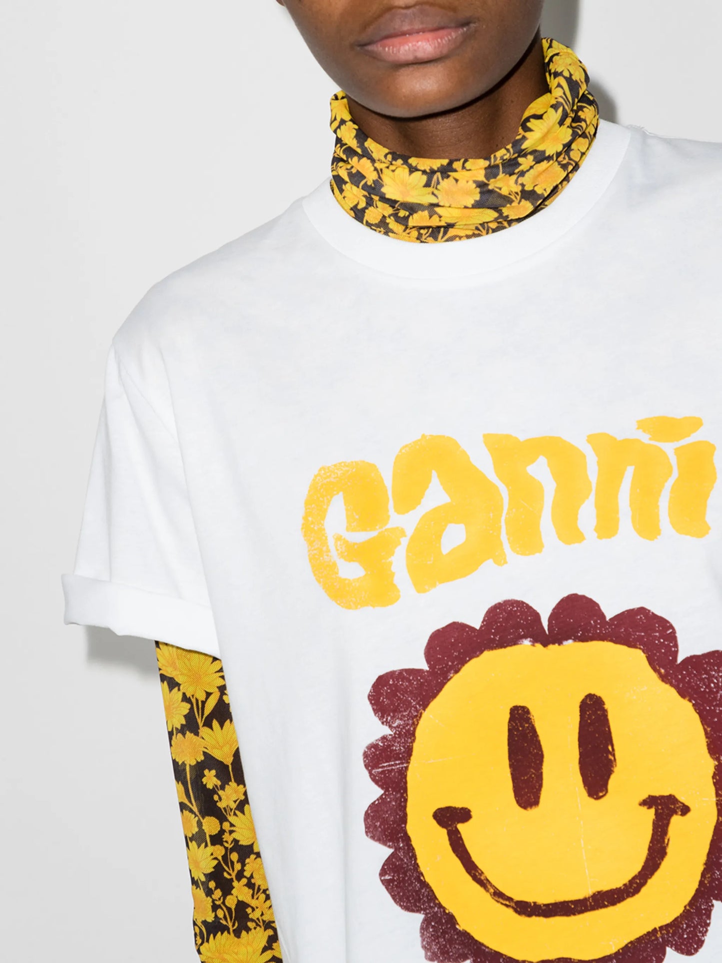 Flower Smiley print T-shirt