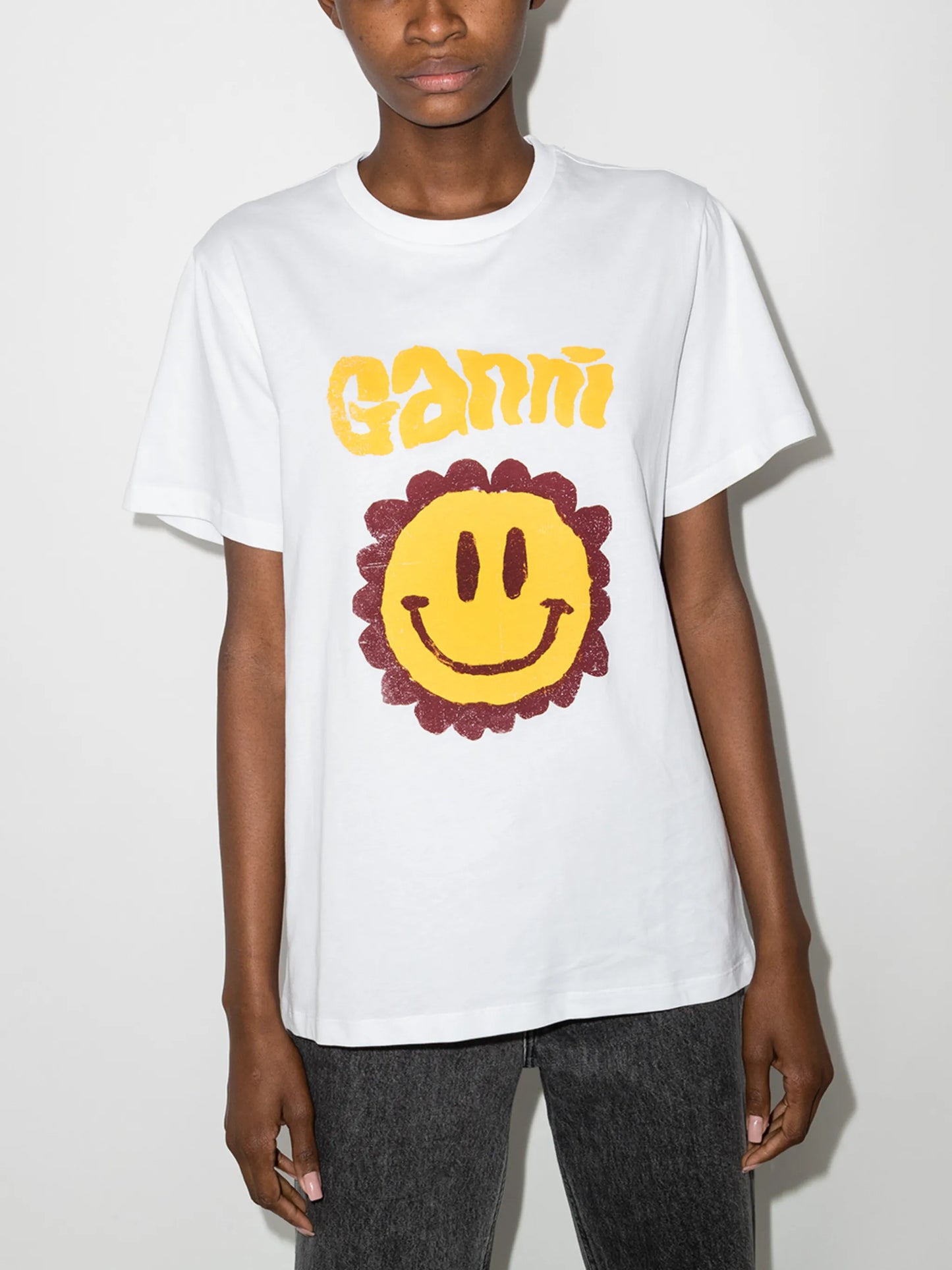 Flower Smiley print T-shirt