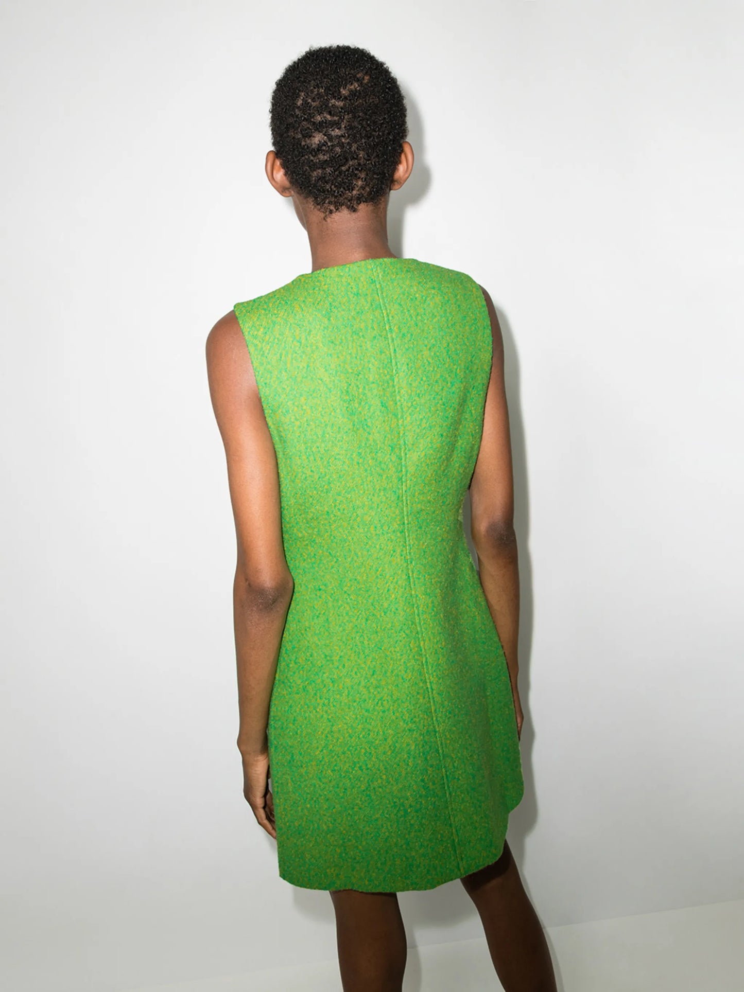 zip-detail scoop-neck dress