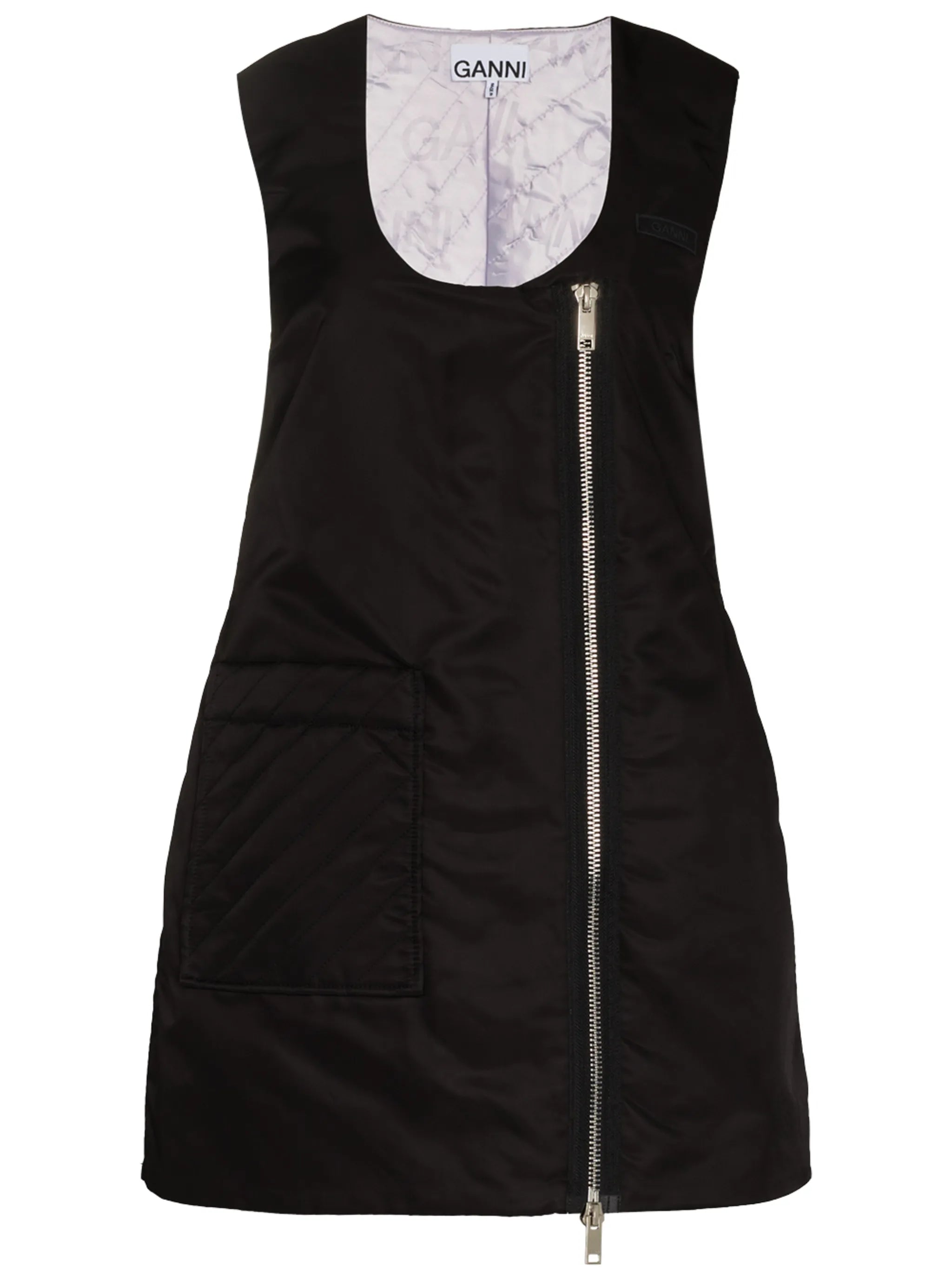 asymmetric-zip mini dress